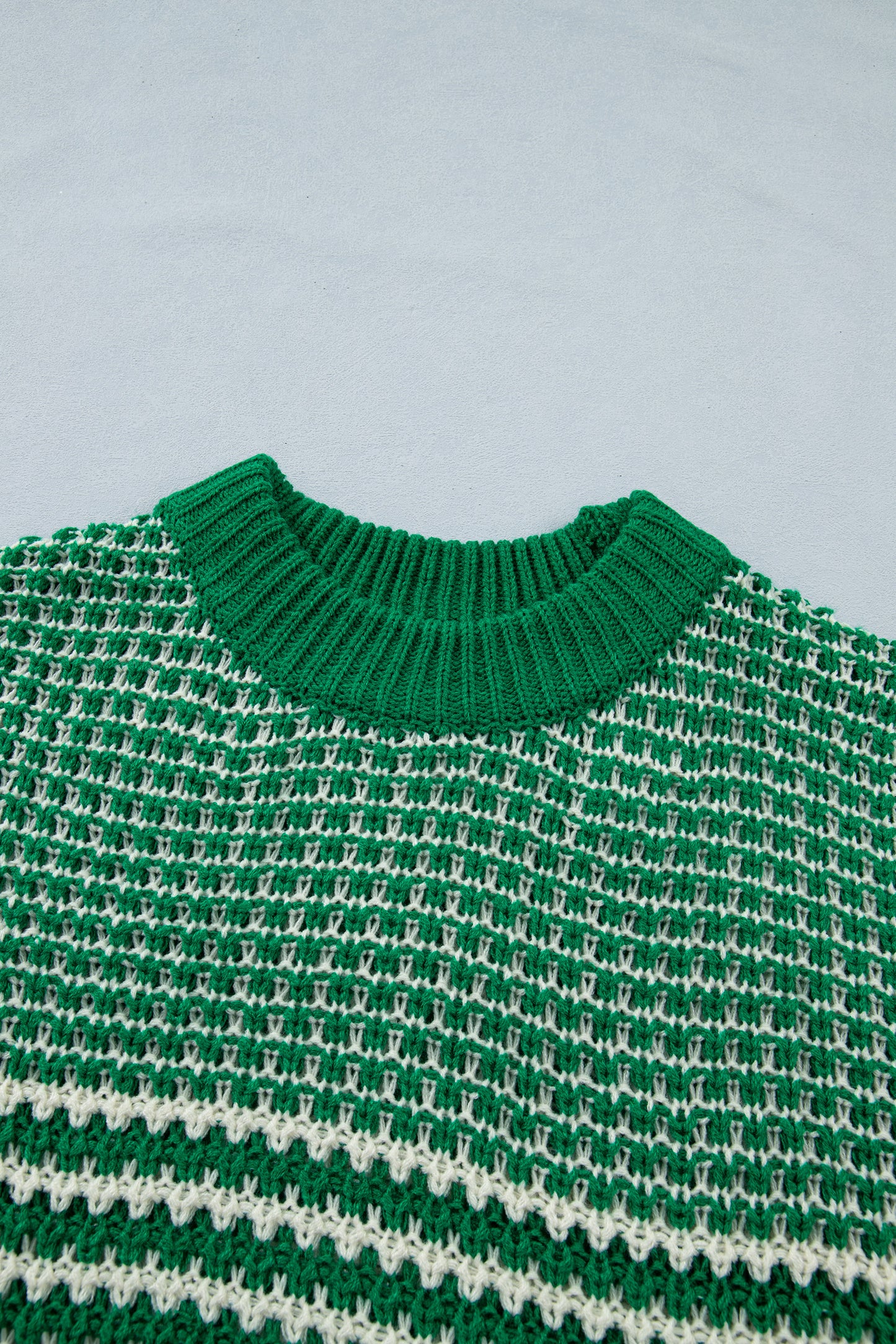 Green Stripe 3/4 Draped Sleeve Slouchy Sweater-TOPS / DRESSES-[Adult]-[Female]-2022 Online Blue Zone Planet