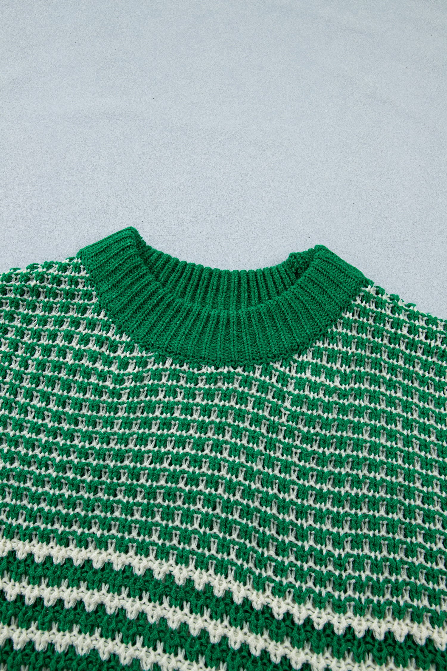 Green Stripe 3/4 Draped Sleeve Slouchy Sweater-TOPS / DRESSES-[Adult]-[Female]-2022 Online Blue Zone Planet