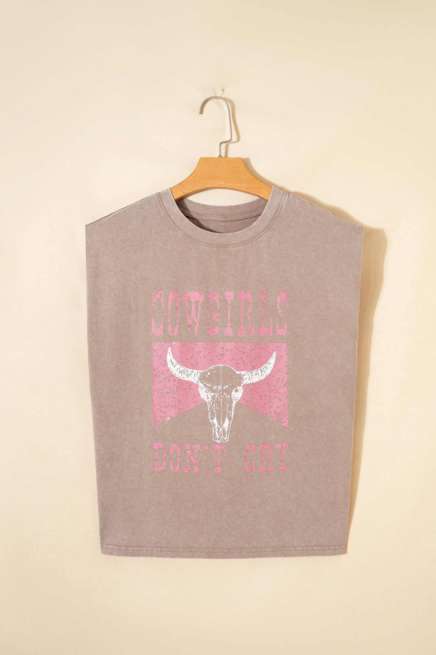 Smoke Gray Cowboy & Beer Western Graphic Mineral Wash Tank Top-Tops/Tank Tops-[Adult]-[Female]-Smoke Gray-S-2022 Online Blue Zone Planet
