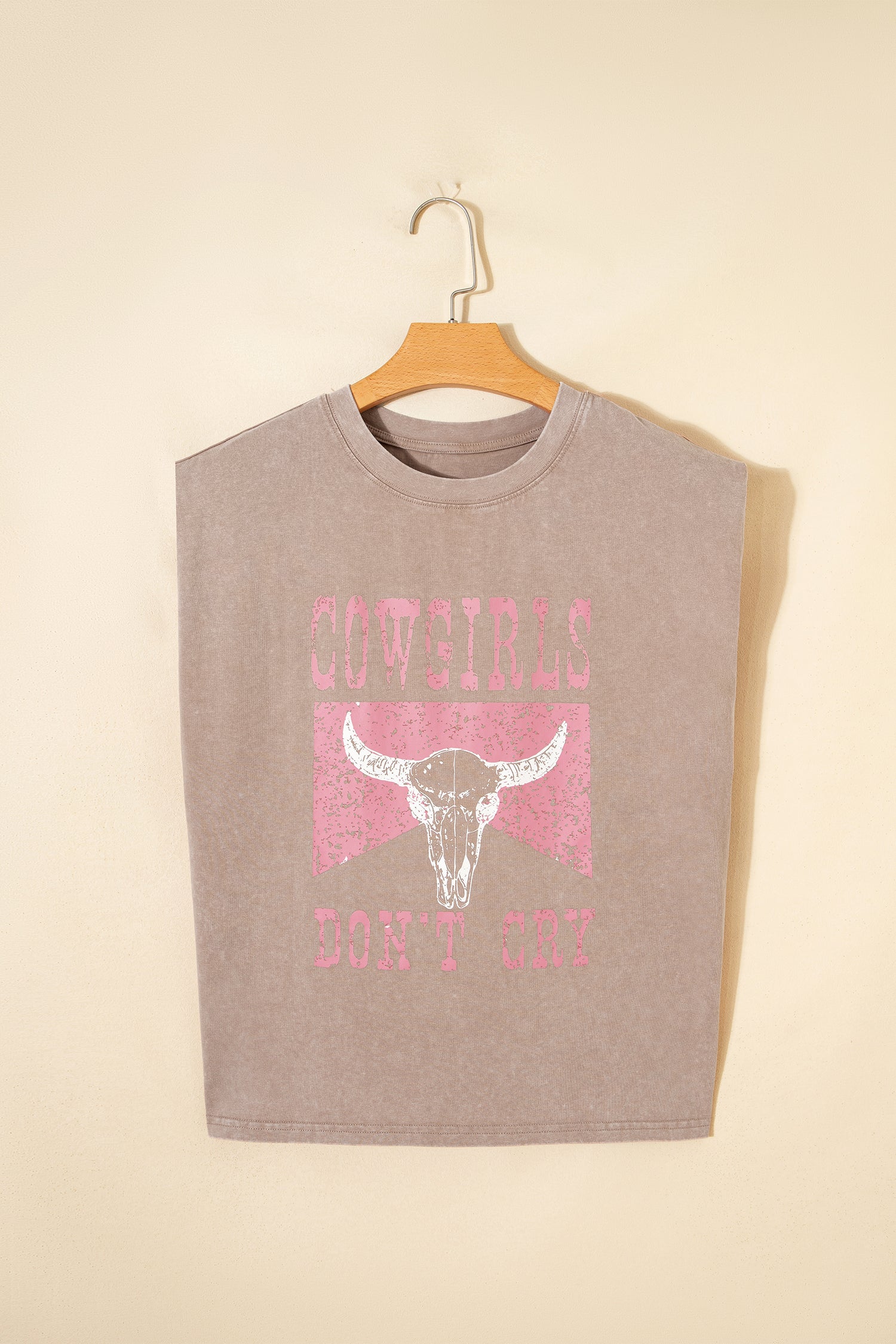 Smoke Gray Cowboy & Beer Western Graphic Mineral Wash Tank Top-Tops/Tank Tops-[Adult]-[Female]-Smoke Gray-S-2022 Online Blue Zone Planet