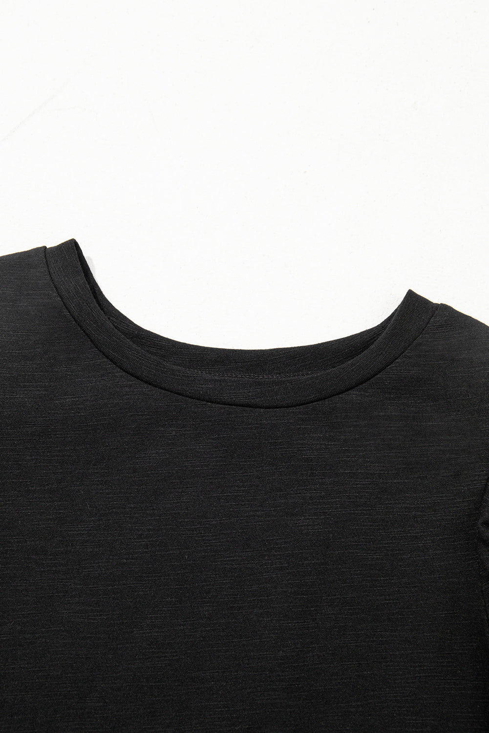 Black Layered Ruffle Short Sleeve Round Neck Top-Tops/Tops & Tees-[Adult]-[Female]-2022 Online Blue Zone Planet