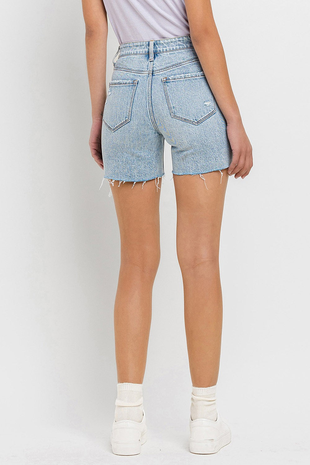 Vervet by Flying Monkey High Rise Denim Shorts-BOTTOMS SIZES SMALL MEDIUM LARGE-[Adult]-[Female]-2022 Online Blue Zone Planet