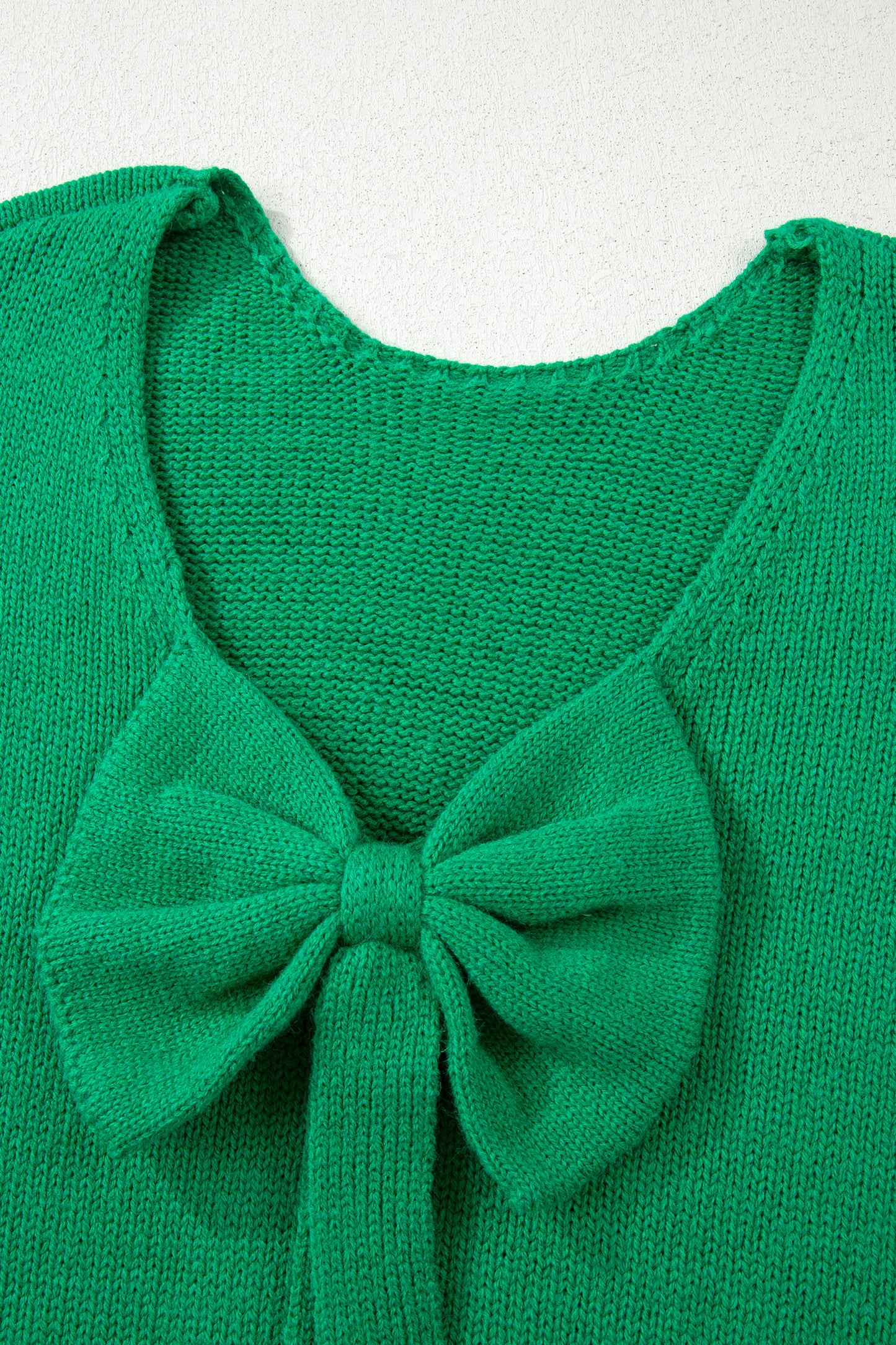Bright Green Festive Bow Backless Bubble Sleeve Sweater-TOPS / DRESSES-[Adult]-[Female]-2022 Online Blue Zone Planet