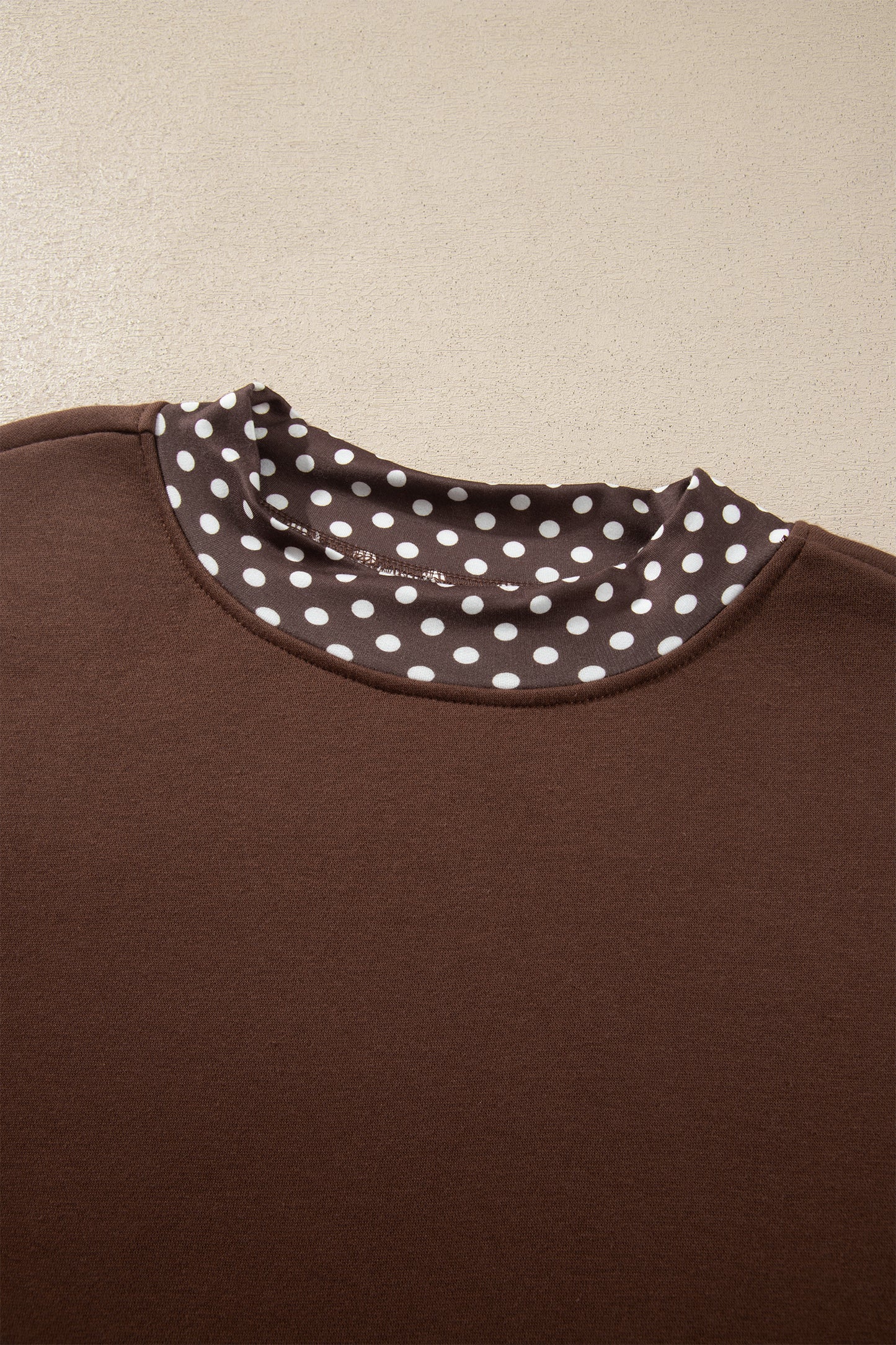 Dirty blue Colorblock Polka Dot Contrast Trim Oversized Sweatshirt-Tops/Sweatshirts & Hoodies-[Adult]-[Female]-2022 Online Blue Zone Planet