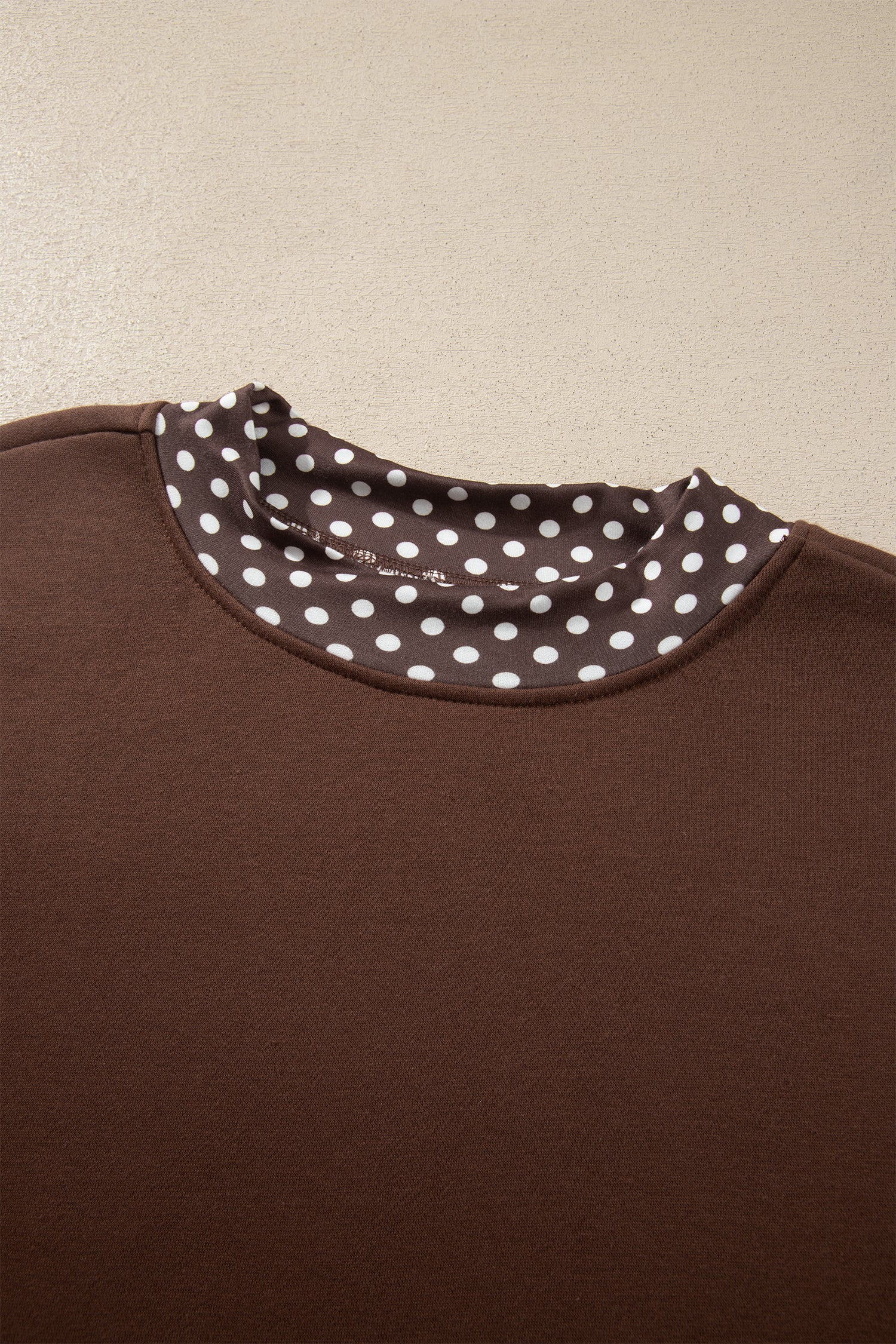 Dirty blue Colorblock Polka Dot Contrast Trim Oversized Sweatshirt-Tops/Sweatshirts & Hoodies-[Adult]-[Female]-2022 Online Blue Zone Planet