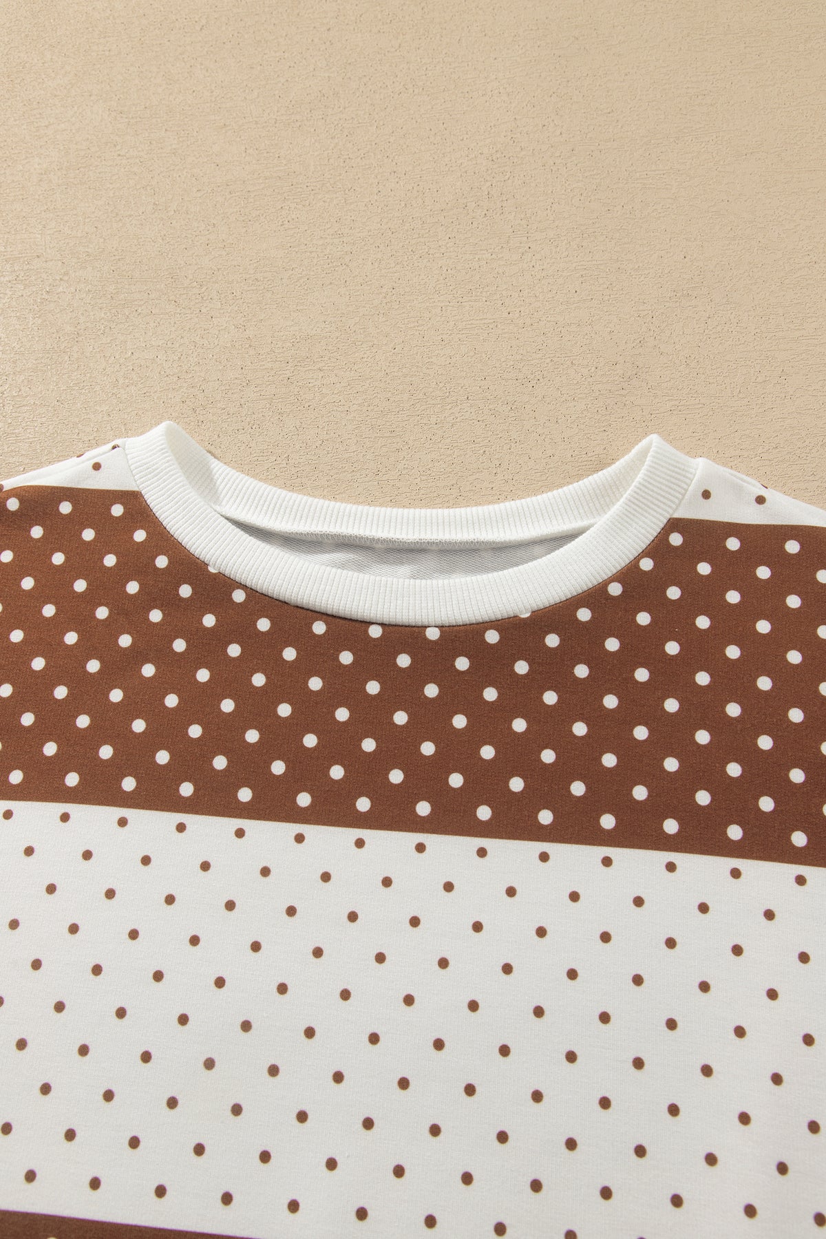 Blue Polka Dot Patchwork Colorblock Long Sleeve Top-Tops/Long Sleeve Tops-[Adult]-[Female]-2022 Online Blue Zone Planet