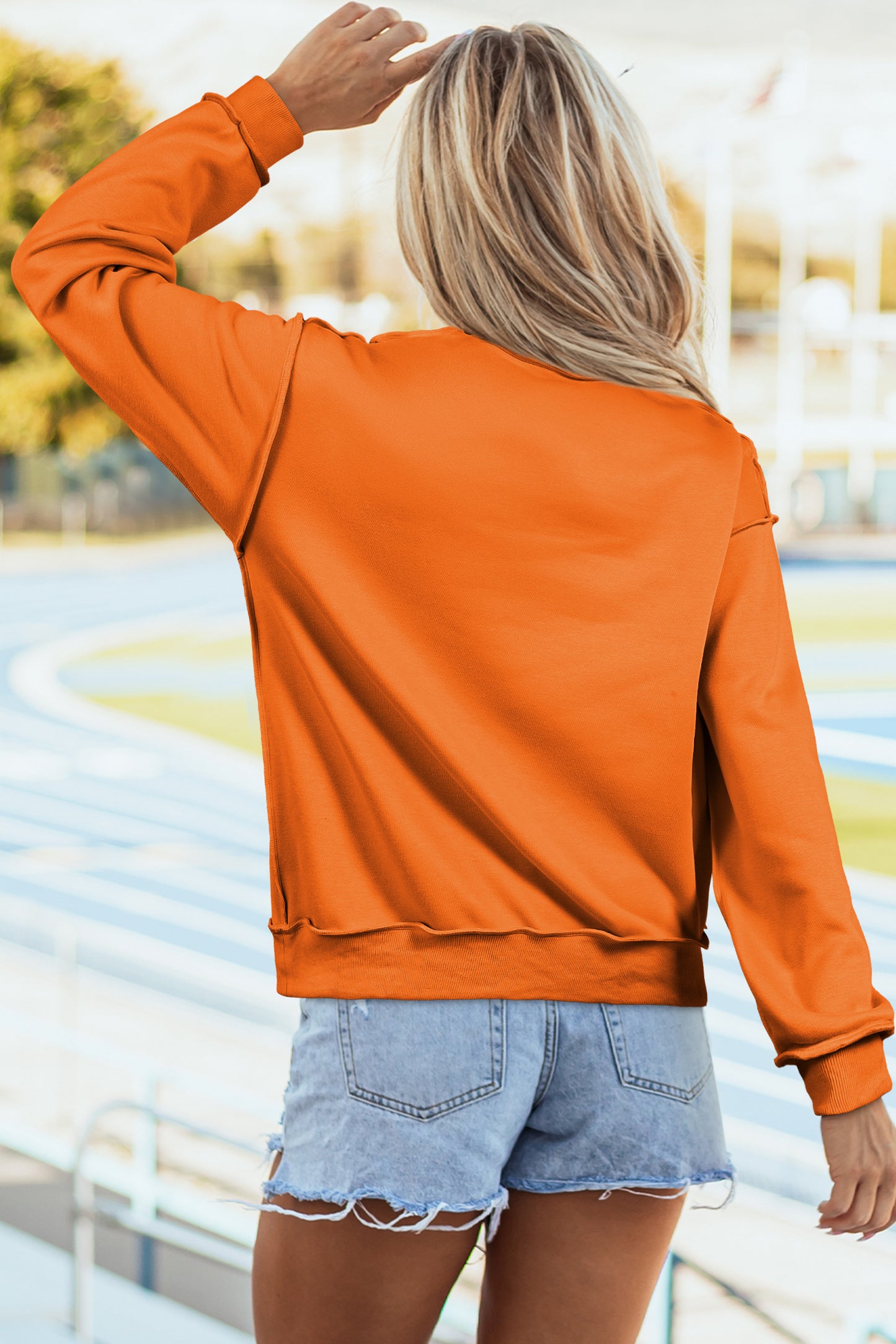 Red Dahlia Oversize Drop Shoulder Reversible Mock Neck Sweatshirt-Tops/Sweatshirts & Hoodies-[Adult]-[Female]-2022 Online Blue Zone Planet