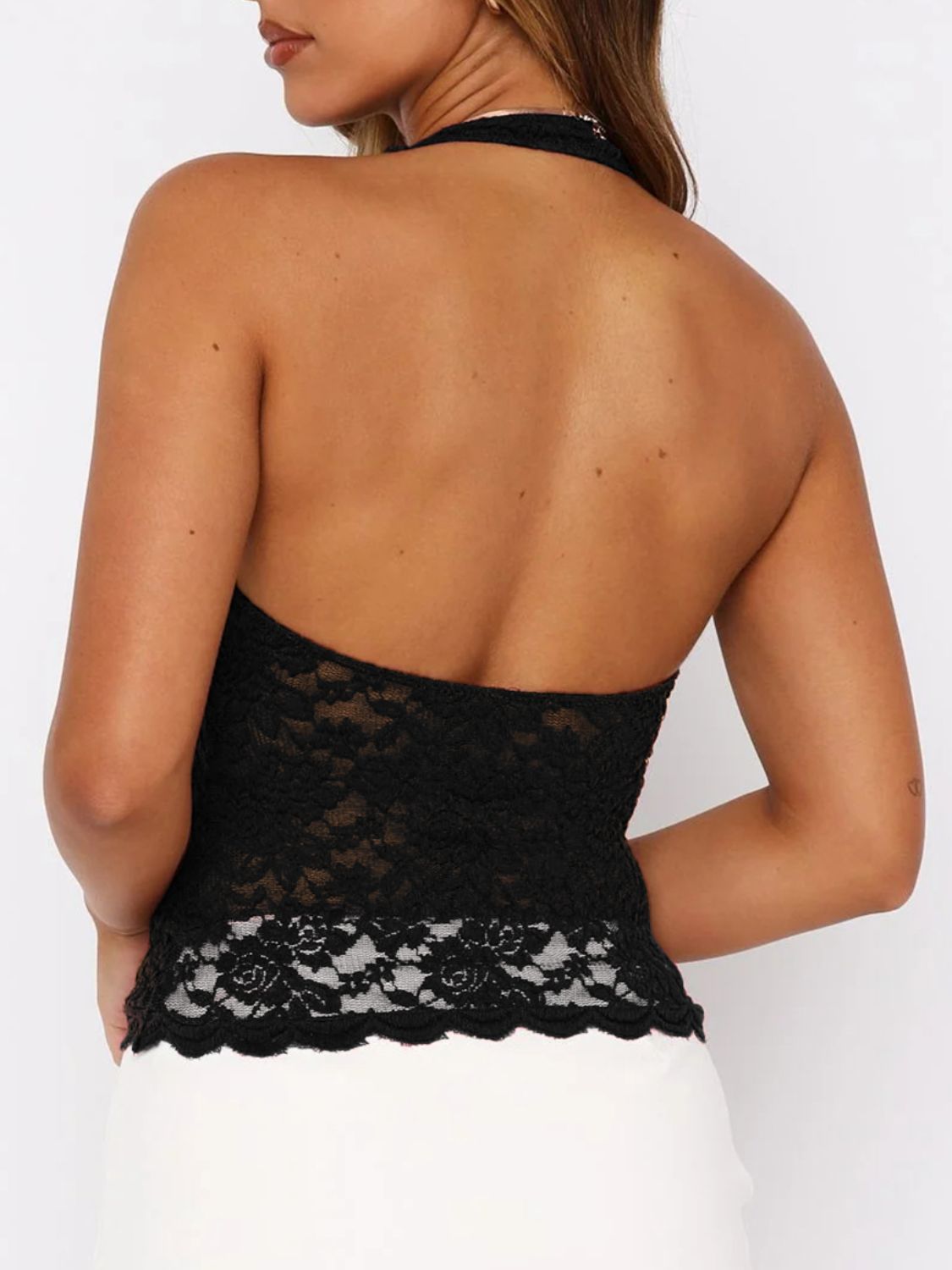 Lace Backless Halter Neck Cami-TOPS / DRESSES-[Adult]-[Female]-2022 Online Blue Zone Planet