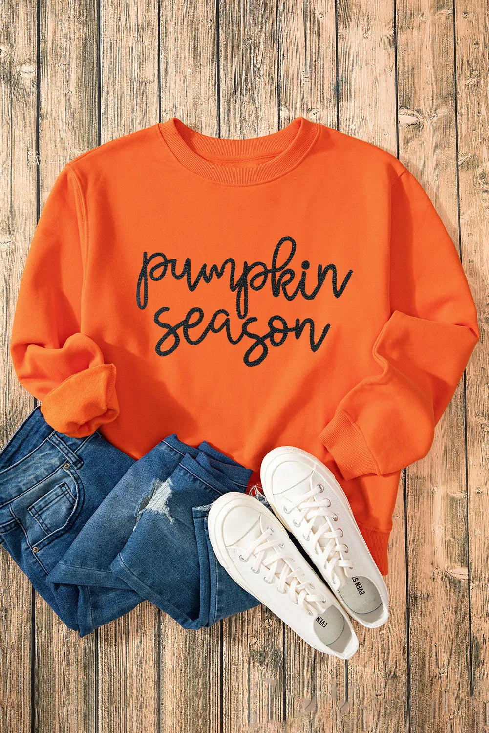 Letter Round Neck Long Sleeve Sweatshirt-TOPS / DRESSES-[Adult]-[Female]-2022 Online Blue Zone Planet