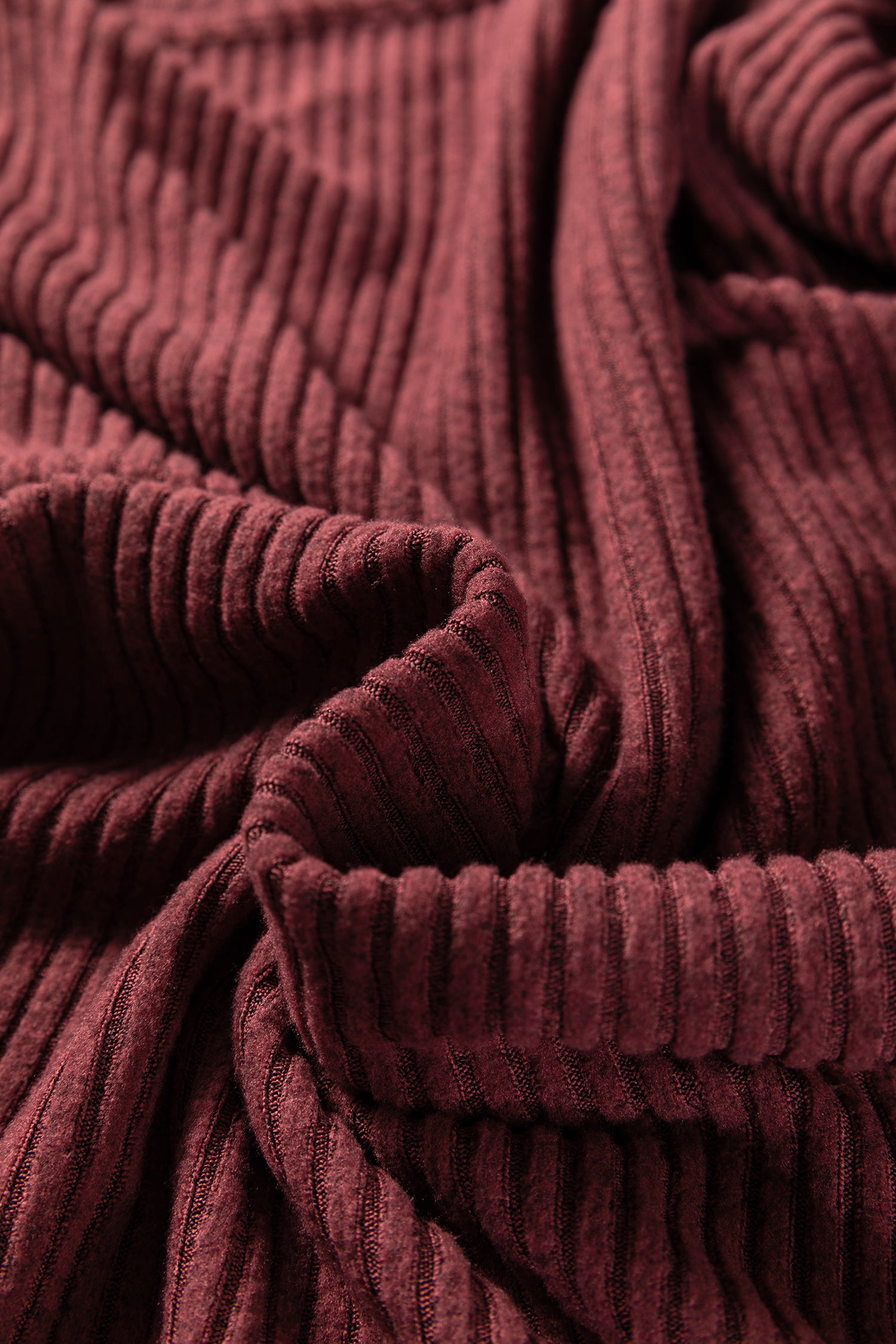 Wild Ginger Plus Size Ribbed Button Decor Long Sleeve Loose Top-Plus Size/Plus Size Tops/Plus Size Long Sleeve Tops-[Adult]-[Female]-2022 Online Blue Zone Planet