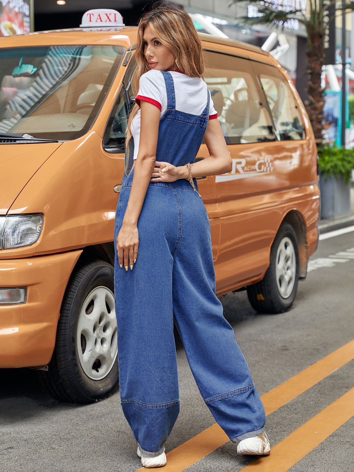 Wide Strap Wide Leg Denim Overalls-TOPS / DRESSES-[Adult]-[Female]-2022 Online Blue Zone Planet