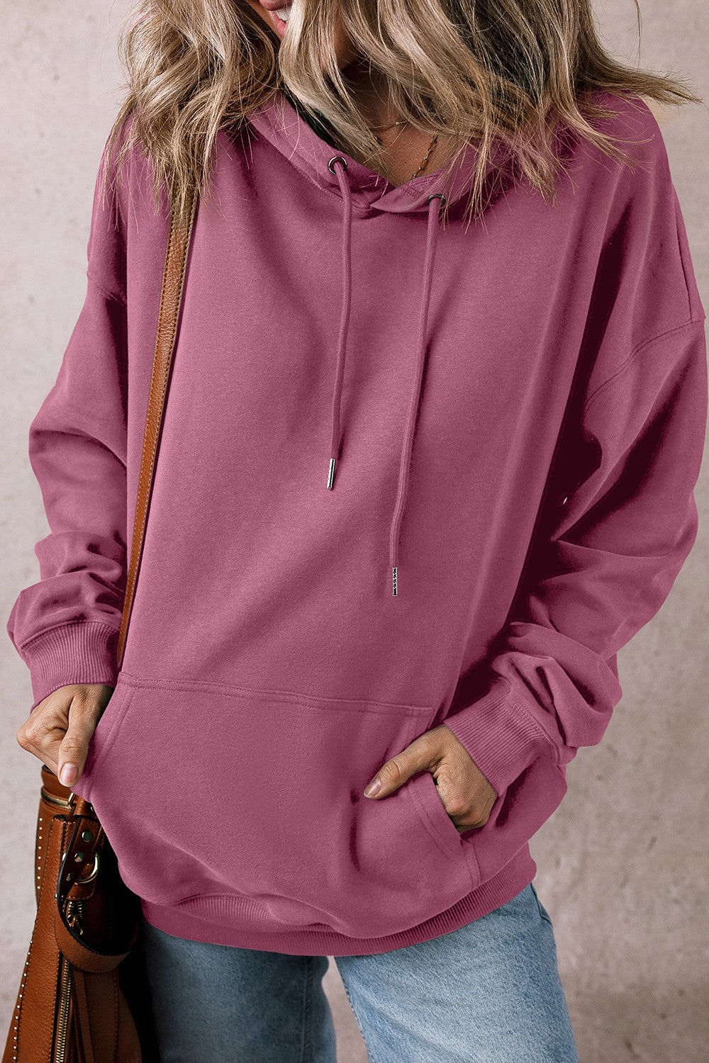 Blue Zone Planet | Drawstring Pocketed Long Sleeve Hoodie-TOPS / DRESSES-[Adult]-[Female]-2022 Online Blue Zone Planet