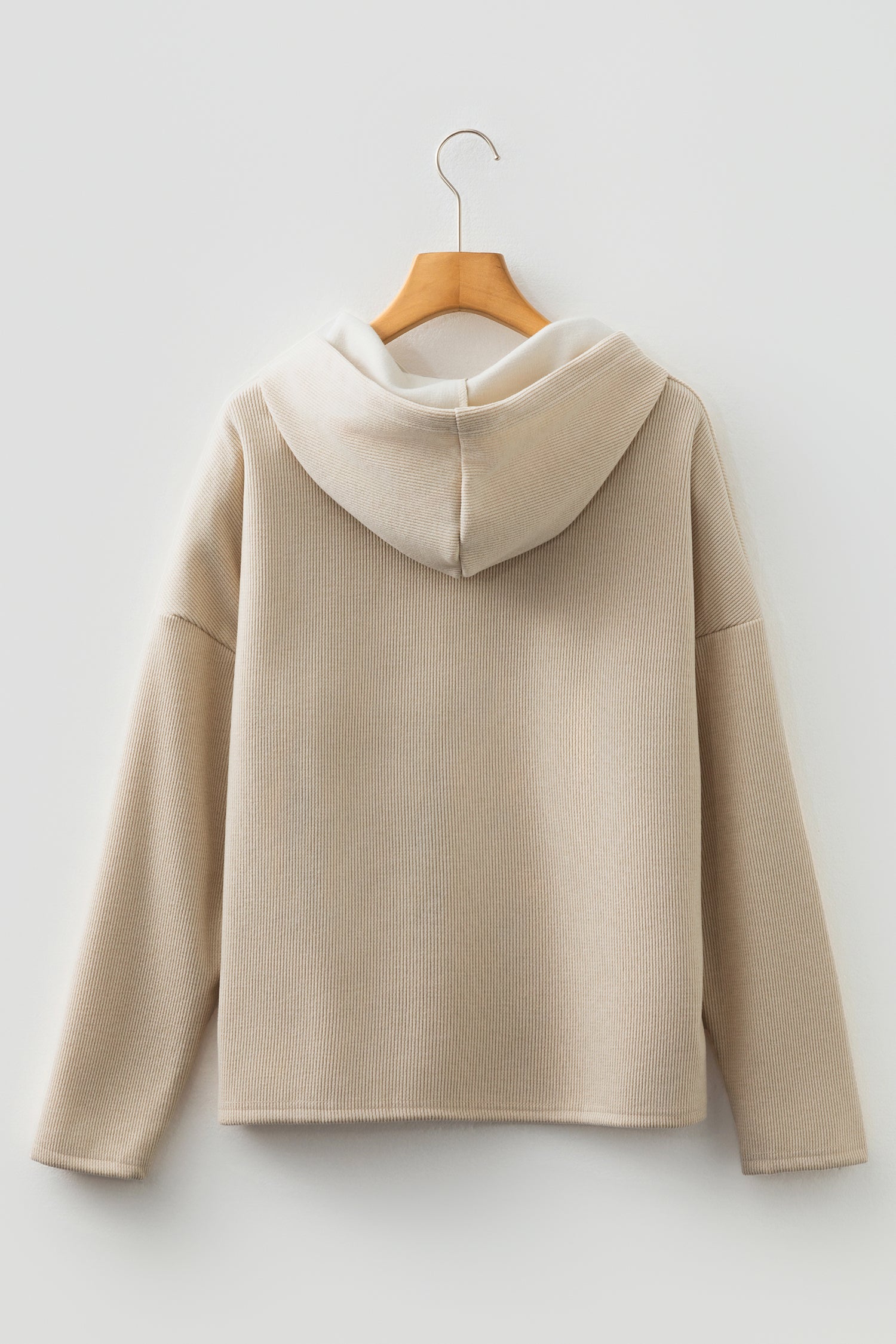 Jet Stream Thermal Textured Lace Drawstring Baggy Hoodie-Tops / Dresses-[Adult]-[Female]-2022 Online Blue Zone Planet