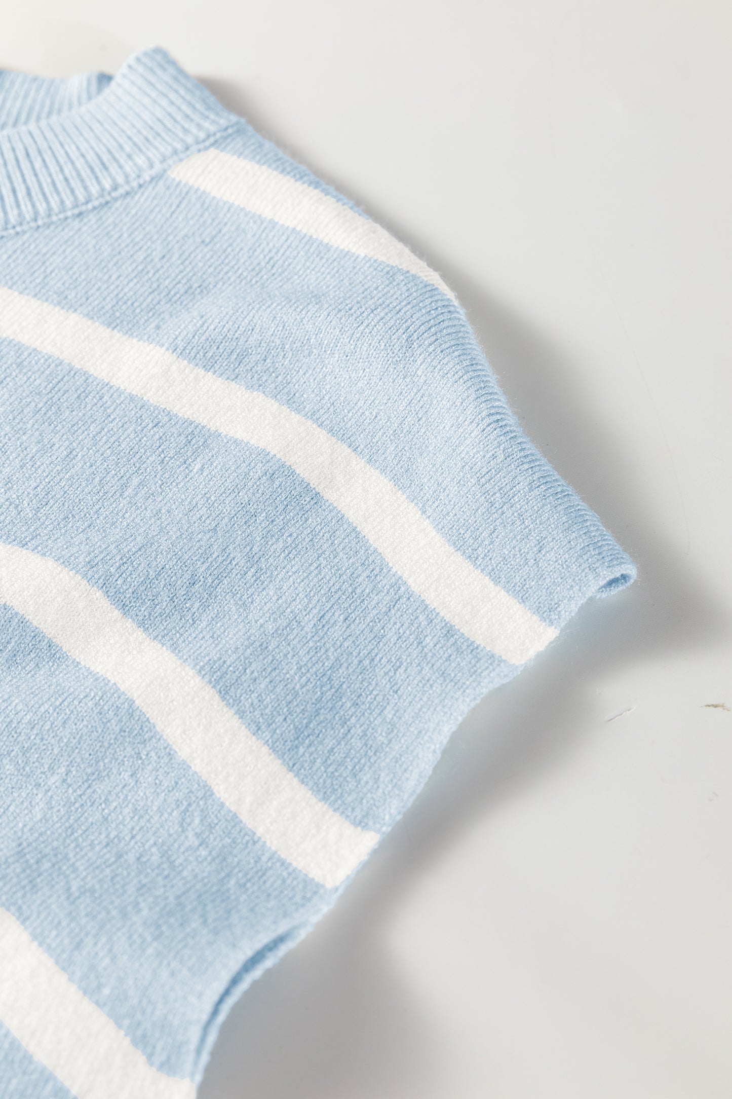 Beau Blue Side Slits Crewneck Short Sleeve Sweater Tee-TOPS / DRESSES-[Adult]-[Female]-2022 Online Blue Zone Planet