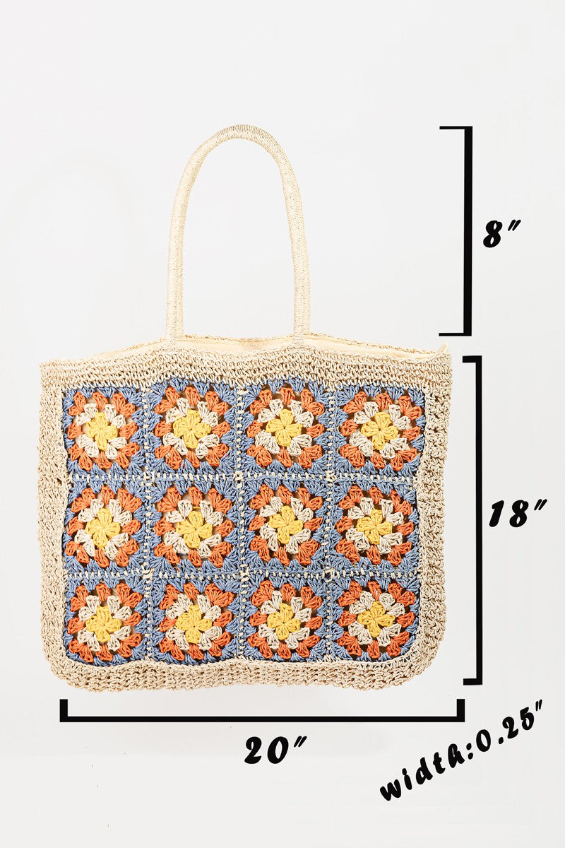 Fame Flower Braided Tote Bag-HANDBAGS-[Adult]-[Female]-IV-One Size-2022 Online Blue Zone Planet