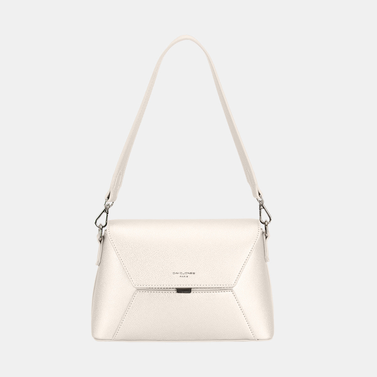 David Jones PU Leather Envelope Design Shoulder Bag-HANDBAGS-[Adult]-[Female]-Creamy White-One Size-2022 Online Blue Zone Planet