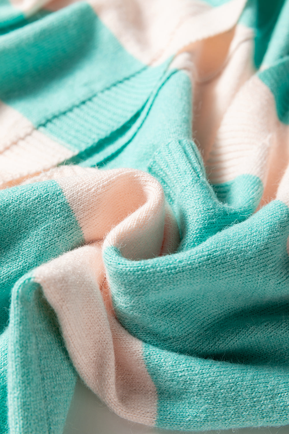 Iceland Blue Colorblock Knit Open Front Short Casual Cardigan-Sweaters & Cardigans/Cardigans-[Adult]-[Female]-2022 Online Blue Zone Planet
