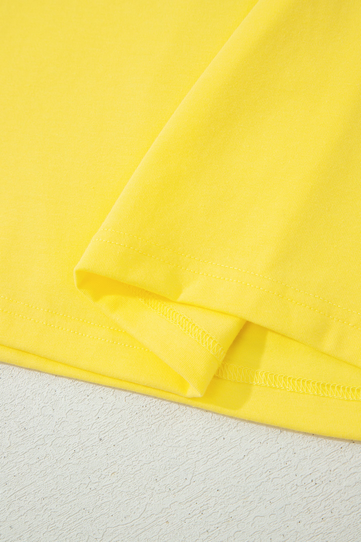 Yellow Solid Color V Neck Short Puff Sleeve Blouse-Tops/Blouses & Shirts-[Adult]-[Female]-2022 Online Blue Zone Planet