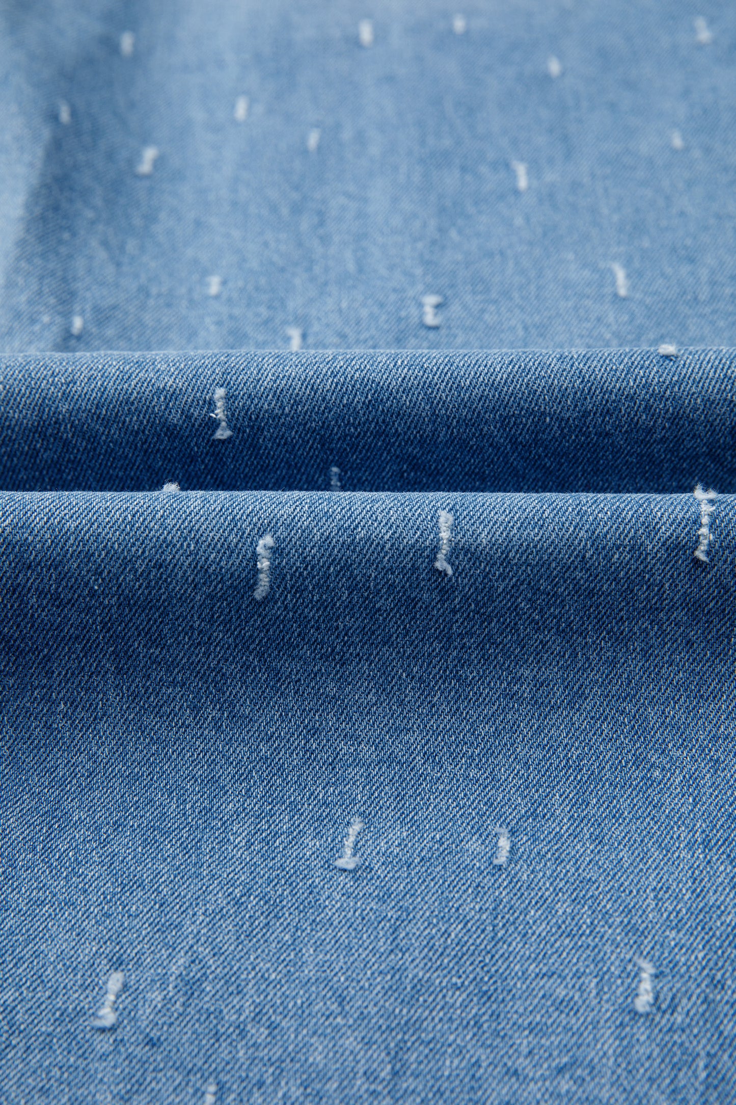 Mist Blue Distressed Detail Tummy Control Raw Hem Jeans-TOPS / DRESSES-[Adult]-[Female]-2022 Online Blue Zone Planet
