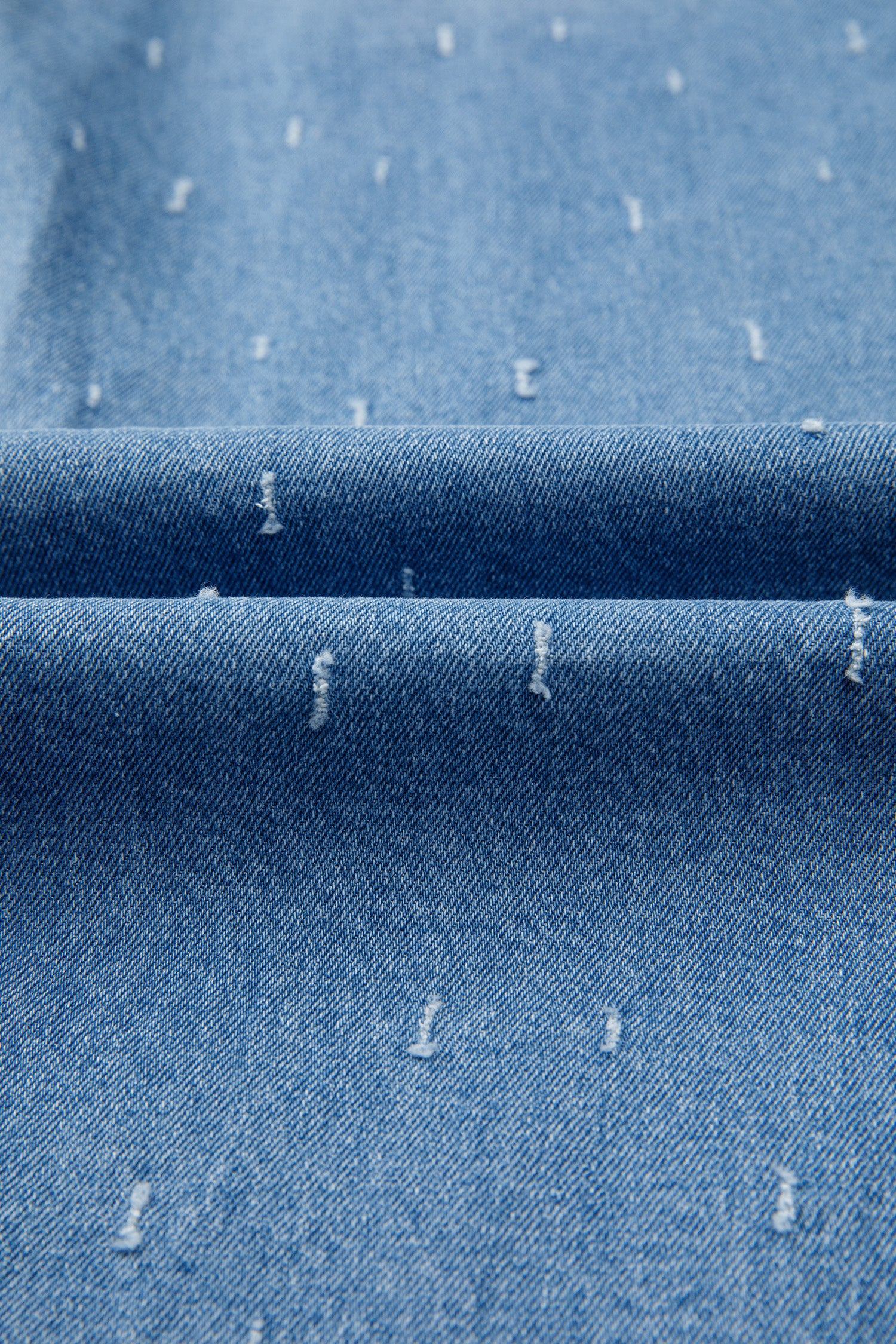 Mist Blue Distressed Detail Tummy Control Raw Hem Jeans-TOPS / DRESSES-[Adult]-[Female]-2022 Online Blue Zone Planet