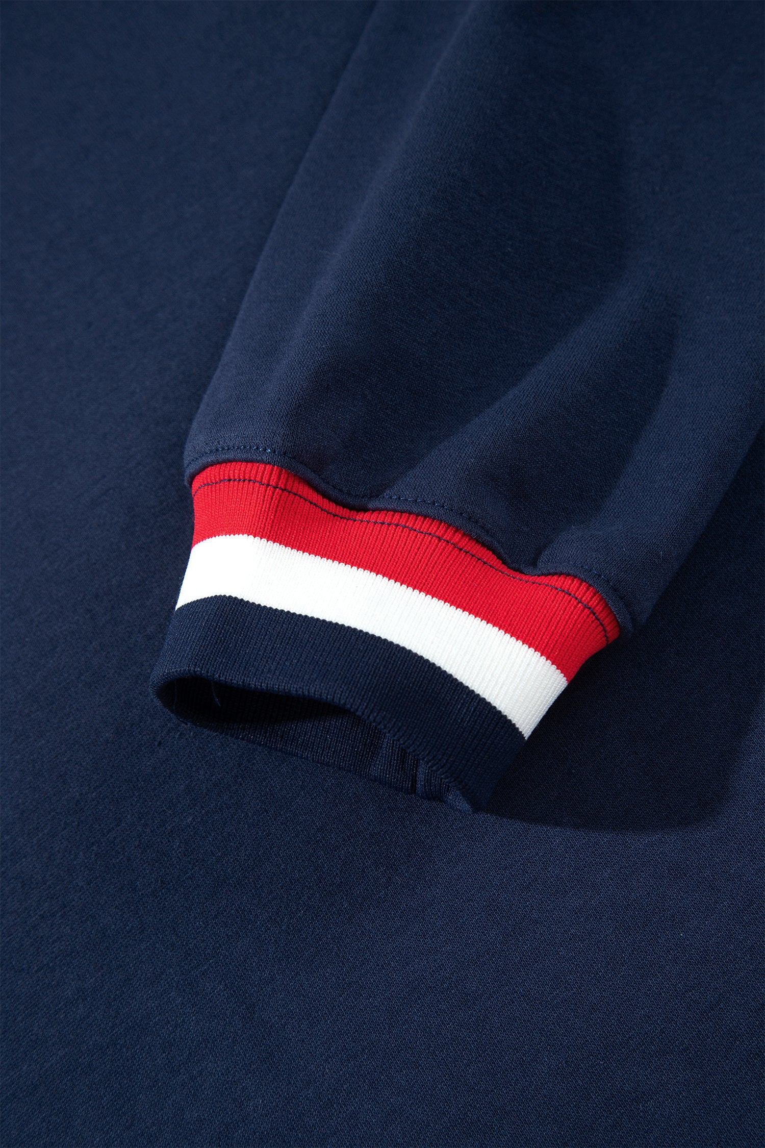 Dirty blue USA Slogan Patch Embroidery Colorblock High Neck Long Sleeve Sweatshirt-Tops/Sweatshirts & Hoodies-[Adult]-[Female]-2022 Online Blue Zone Planet