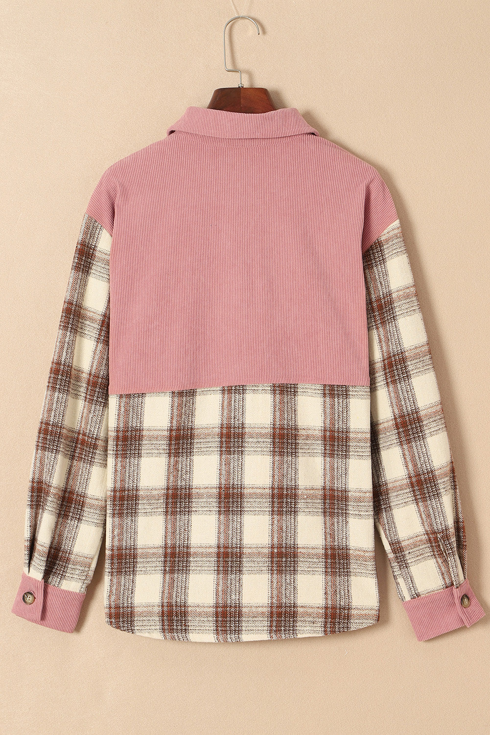 Blue Zone Planet | Pocketed Plaid Collared Neck Shacket-TOPS / DRESSES-[Adult]-[Female]-2022 Online Blue Zone Planet