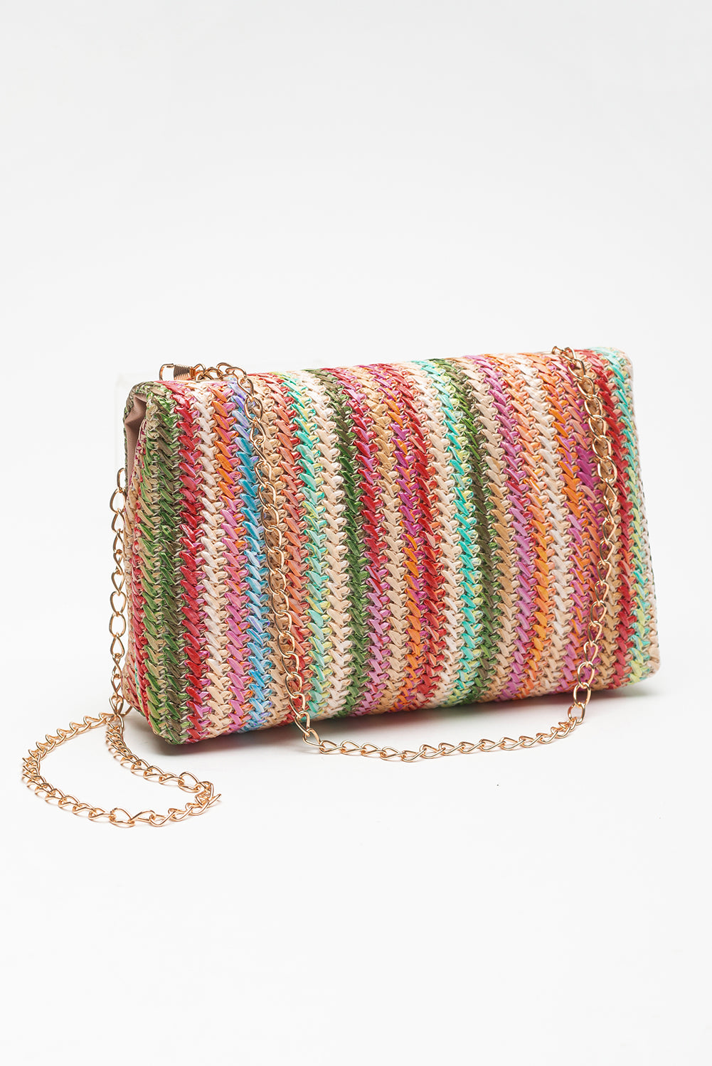 Strawberry Pink Striped Crochet Flapped Single Shoulder Bag-Shoulder Bag-[Adult]-[Female]-Strawberry Pink-ONE SIZE-2022 Online Blue Zone Planet