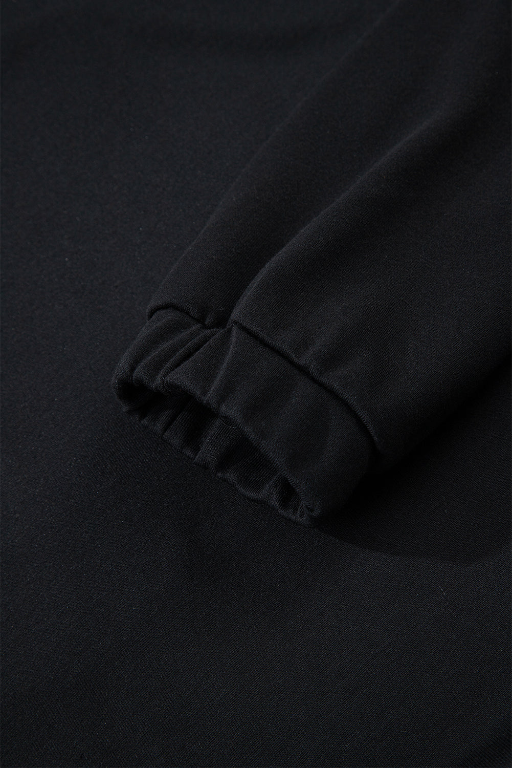 Black Color Block Patchwork Half Button Pullover and Shorts 2pcs Outfit-Two Piece Sets/Short Sets-[Adult]-[Female]-2022 Online Blue Zone Planet