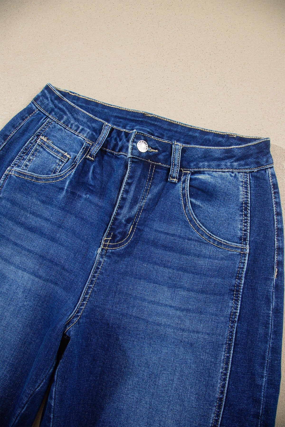 Sail Blue Raw Hem Turnup Loose Ankle-length Jeans-Bottoms/Jeans-[Adult]-[Female]-2022 Online Blue Zone Planet