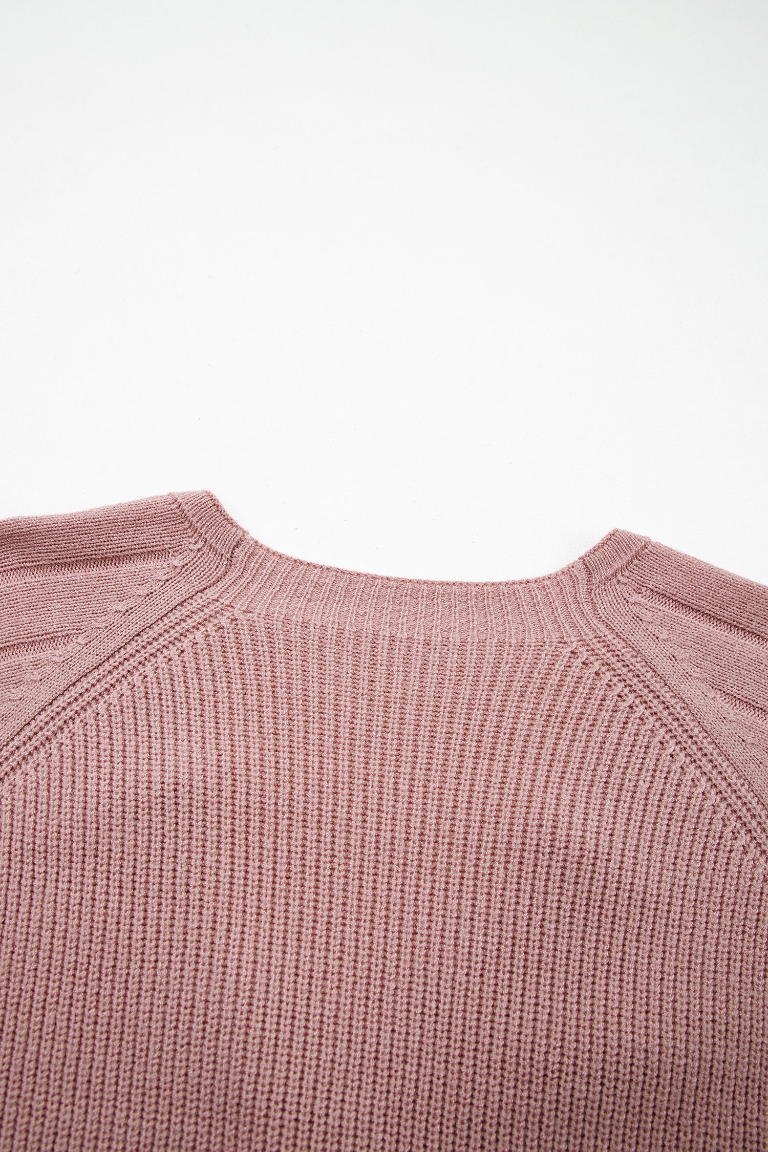 Light Pink Mixed Texture Knit Button V Neck Sweater Cardigan-TOPS / DRESSES-[Adult]-[Female]-2022 Online Blue Zone Planet