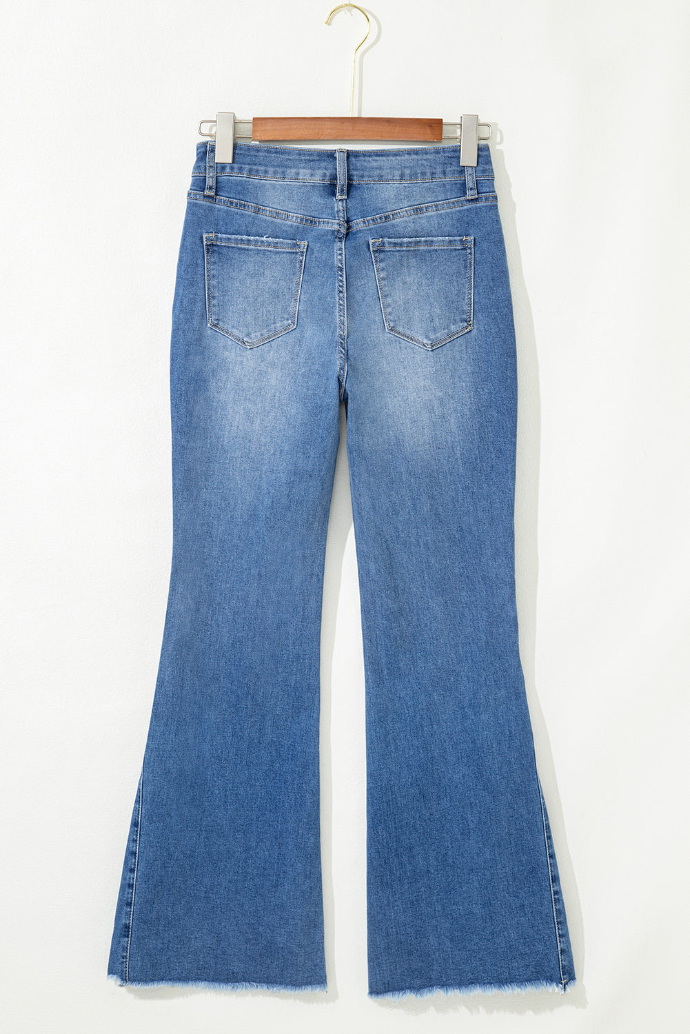 Ashleigh Blue Cut out Side Frayed Hemline Flare Jeans-Bottoms/Jeans-[Adult]-[Female]-2022 Online Blue Zone Planet