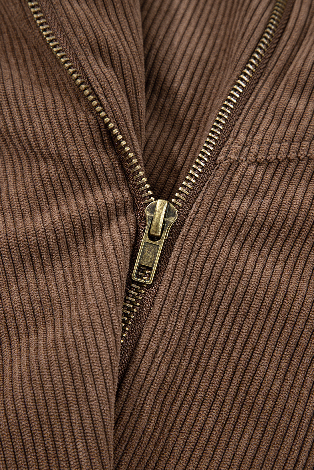 Dark Khaki Button Zip Up Lapel Collar Corduroy Jacket-Outerwear/Jackets-[Adult]-[Female]-2022 Online Blue Zone Planet