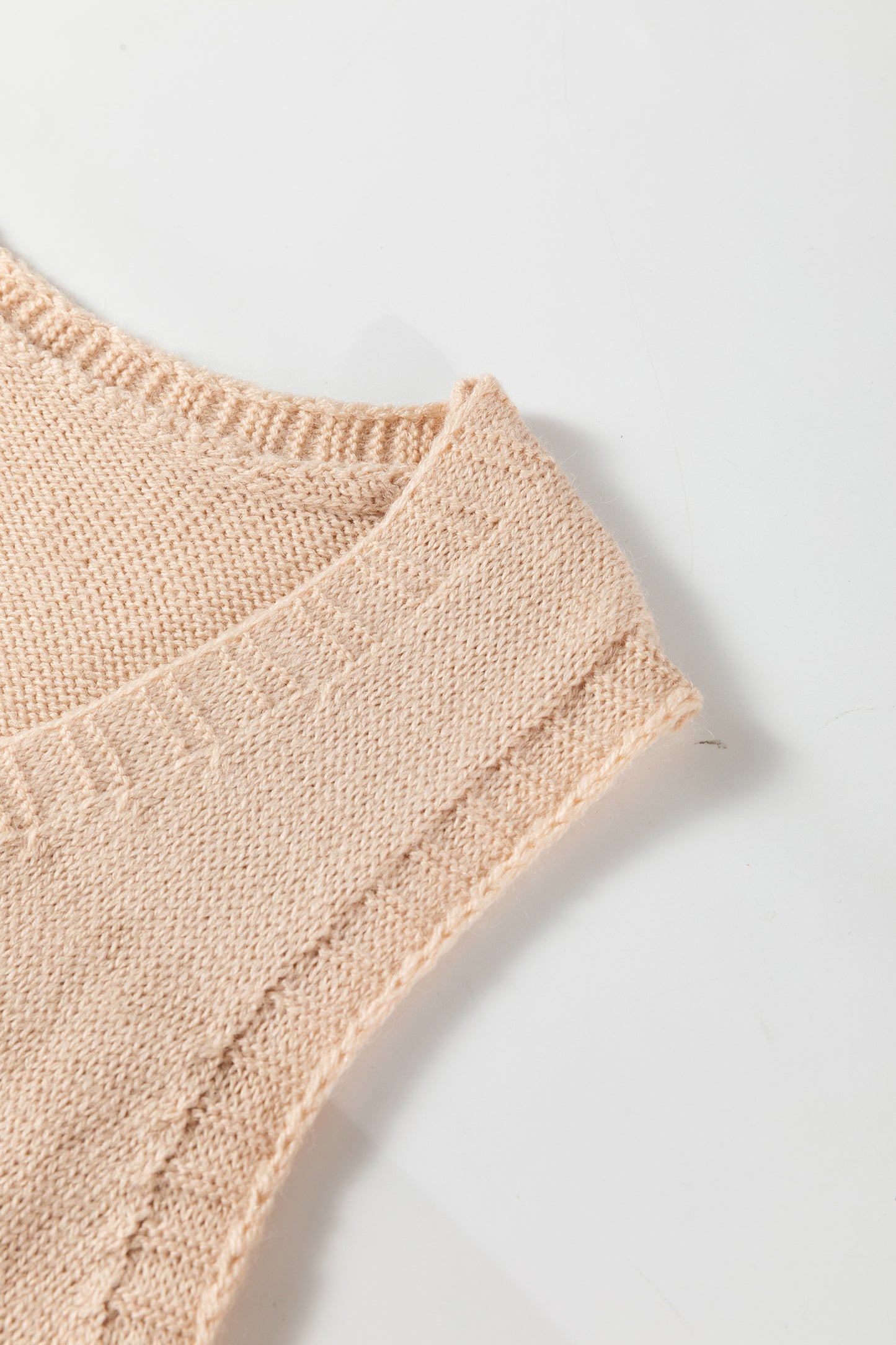 Delicacy Ribbed Deep V Neckline Front Pocketed Loose Tunic Sweater Vest