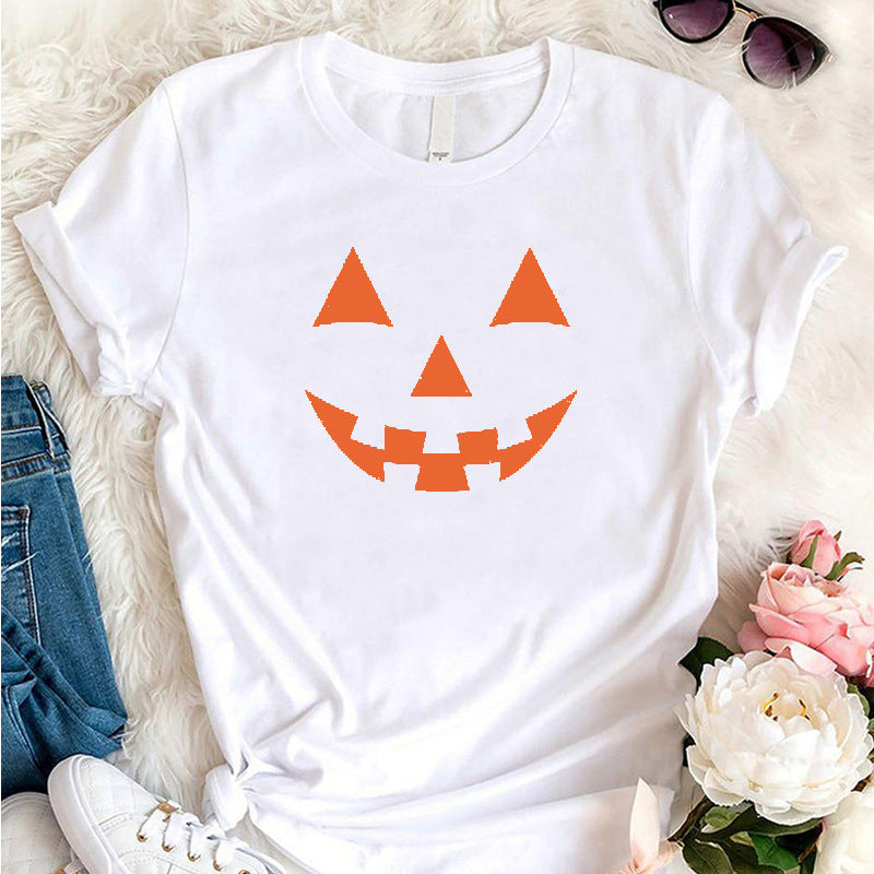 Blue Zone Planet | Women Halloween Pumpkin Print Knit Top-TOPS / DRESSES-[Adult]-[Female]-White-S-2022 Online Blue Zone Planet