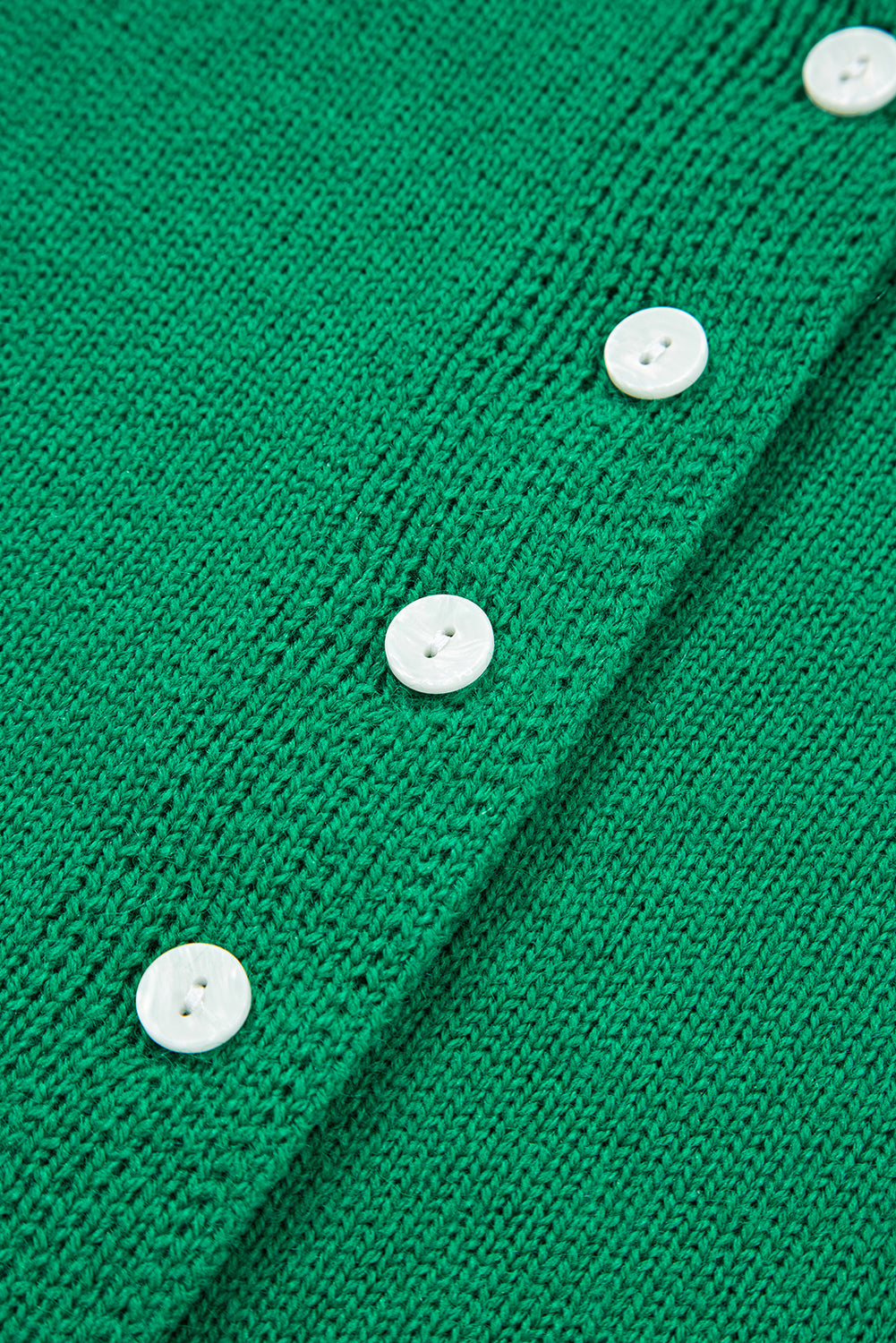 Bright Green Solid Color Knit Button Drop Shoulder Sweater Cardigan-TOPS / DRESSES-[Adult]-[Female]-2022 Online Blue Zone Planet