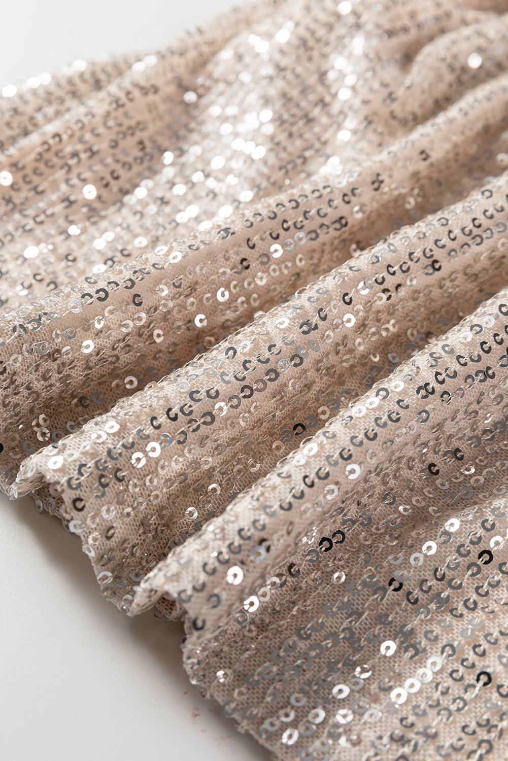 Jet Stream Sequin Mock Neck Drape Open Back Bell Sleeve Top-Tops/Long Sleeve Tops-[Adult]-[Female]-2022 Online Blue Zone Planet