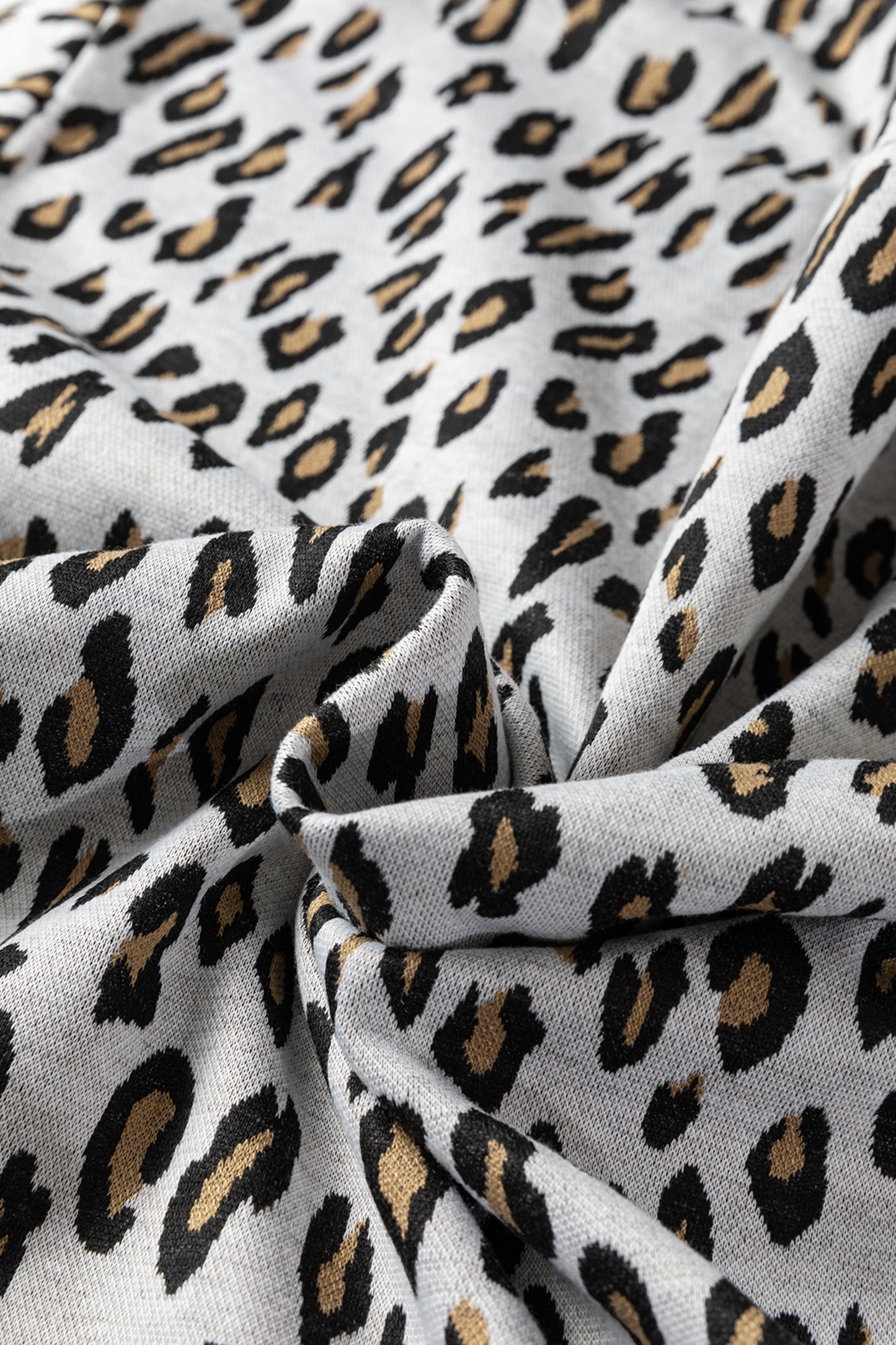 Beige Leopard Print Casual Tee and Pants 2pcs Outfit-Two Piece Sets/Pant Sets-[Adult]-[Female]-2022 Online Blue Zone Planet