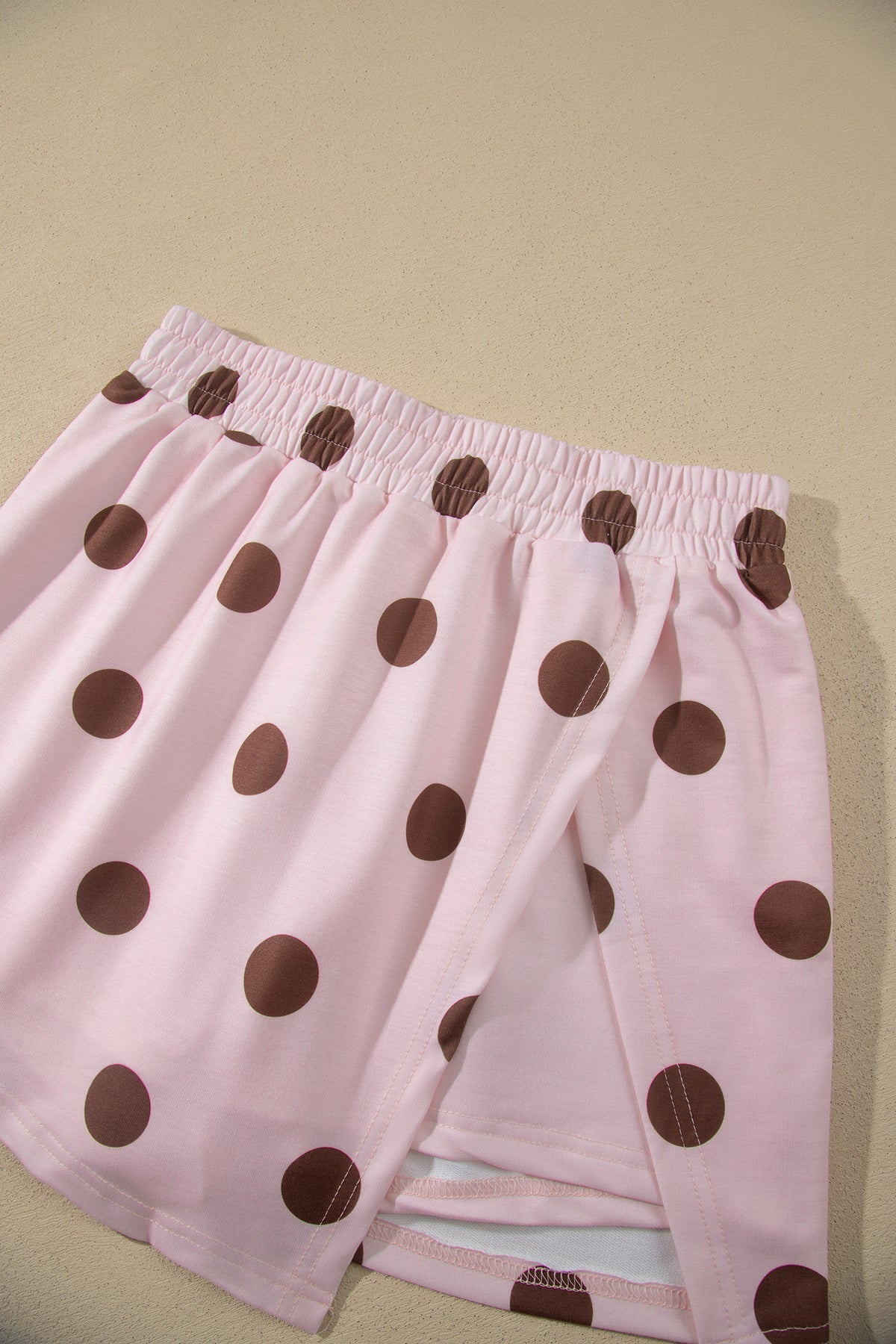 Pink Polka Dot Two Piece Set Long Sleeve Casual Skirt Set-Two Piece Sets/Two Piece Dresses-[Adult]-[Female]-2022 Online Blue Zone Planet