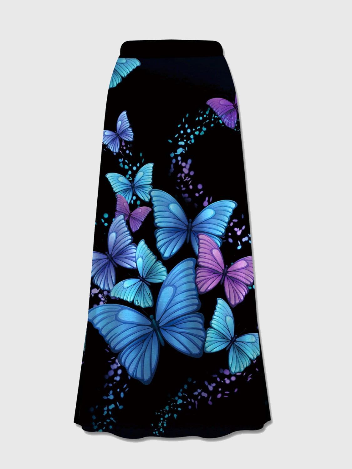 Printed Elastic Waist Midi Skirt-BOTTOMS SIZES SMALL MEDIUM LARGETTOMS-[Adult]-[Female]-Dark Blue-S-2022 Online Blue Zone Planet