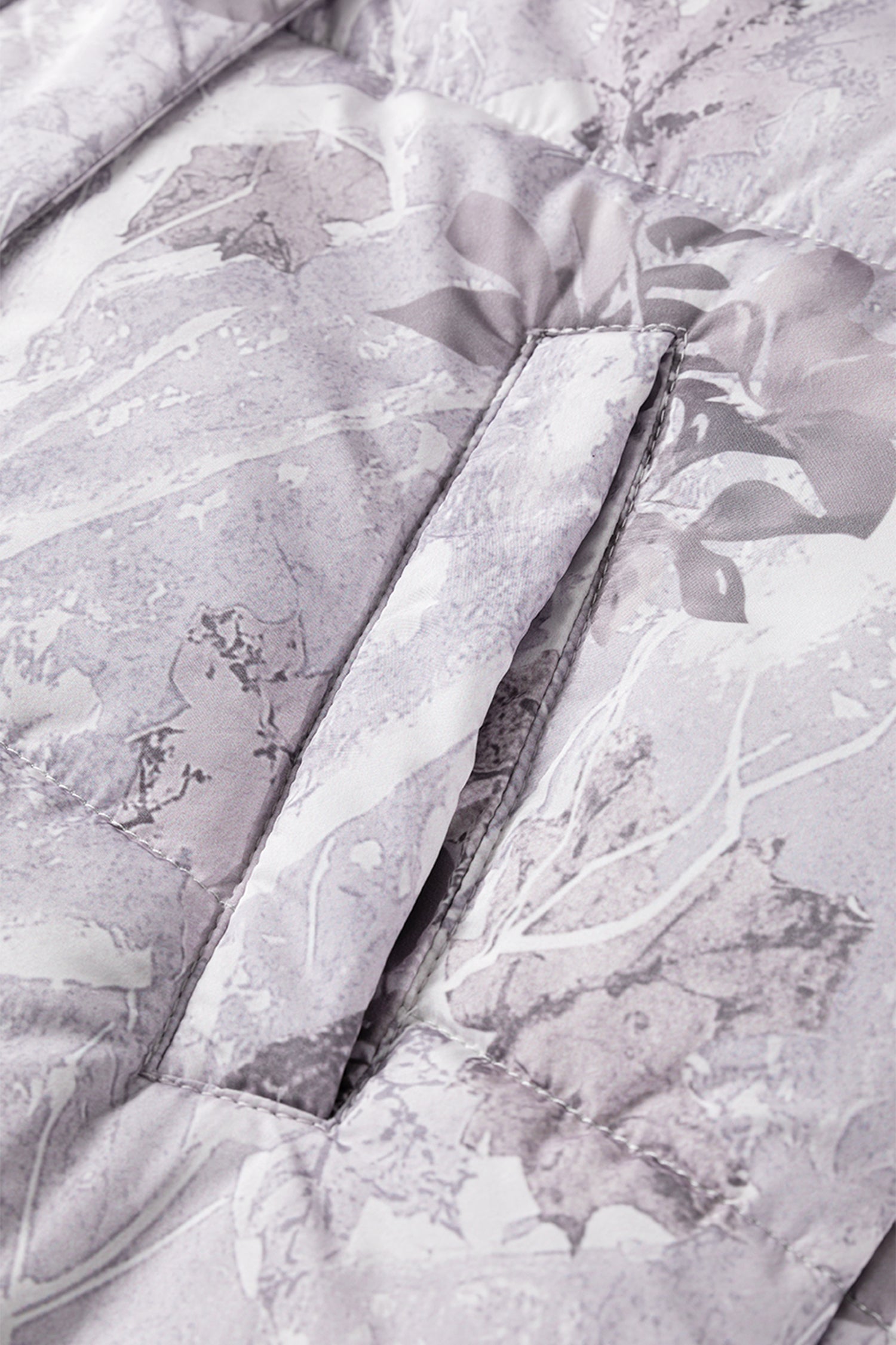 Gray Camo Leaf Print Winter Puffer Vest-TOPS / DRESSES-[Adult]-[Female]-2022 Online Blue Zone Planet