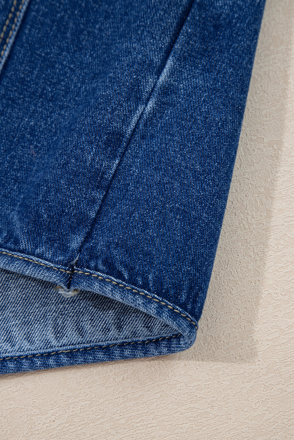 Sail Blue Vintage Fastening Big Patched Pockets Straight Cut Deep Wash Denim Jacket-Outerwear/Denim jackets-[Adult]-[Female]-2022 Online Blue Zone Planet