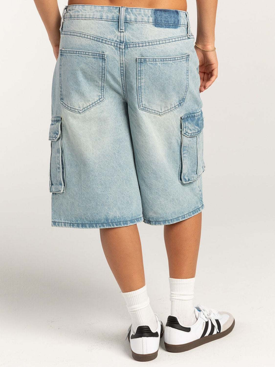 Blue Zone Planet | Mid-Rise Waist Denim Shorts with Pockets-TOPS / DRESSES-[Adult]-[Female]-2022 Online Blue Zone Planet