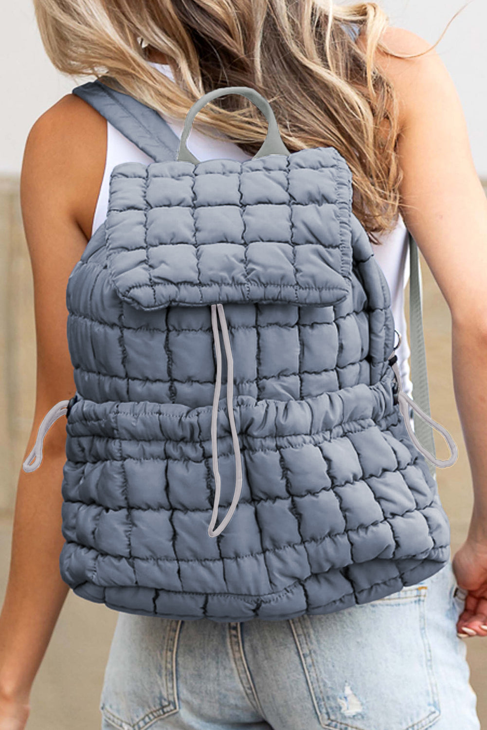 Pink Solid Flapped Quilted Puffer Backpack-Bracelets-[Adult]-[Female]-2022 Online Blue Zone Planet