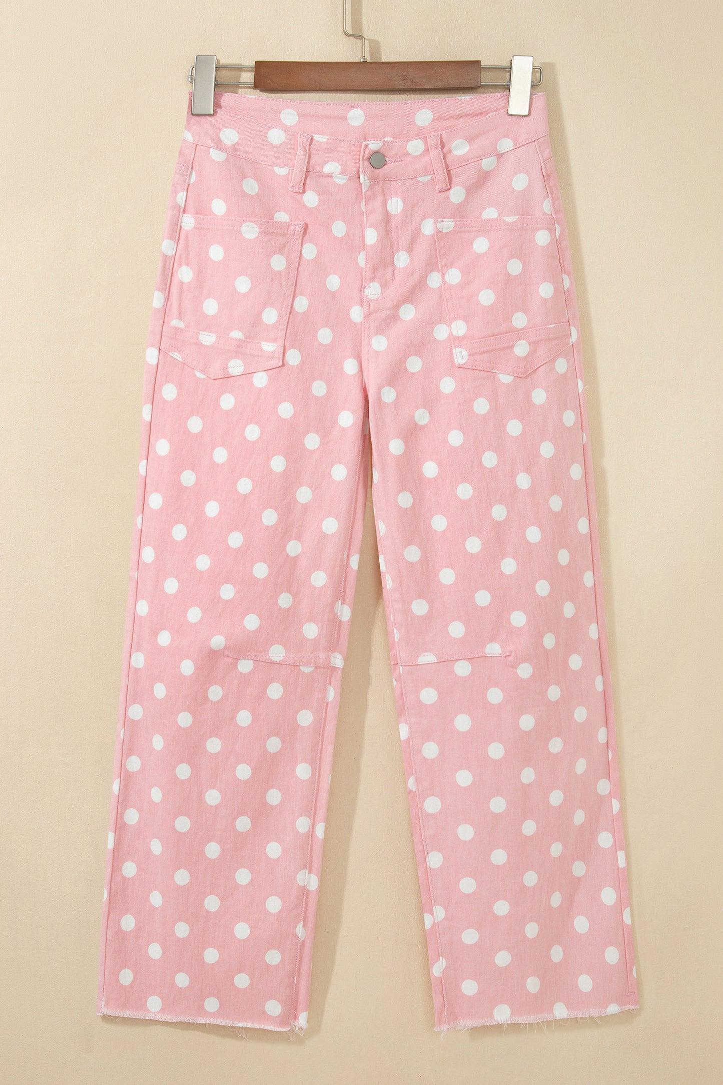 Sky Blue Polka Dot Casual Slim Fit Jeans-Bottoms/Jeans-[Adult]-[Female]-2022 Online Blue Zone Planet