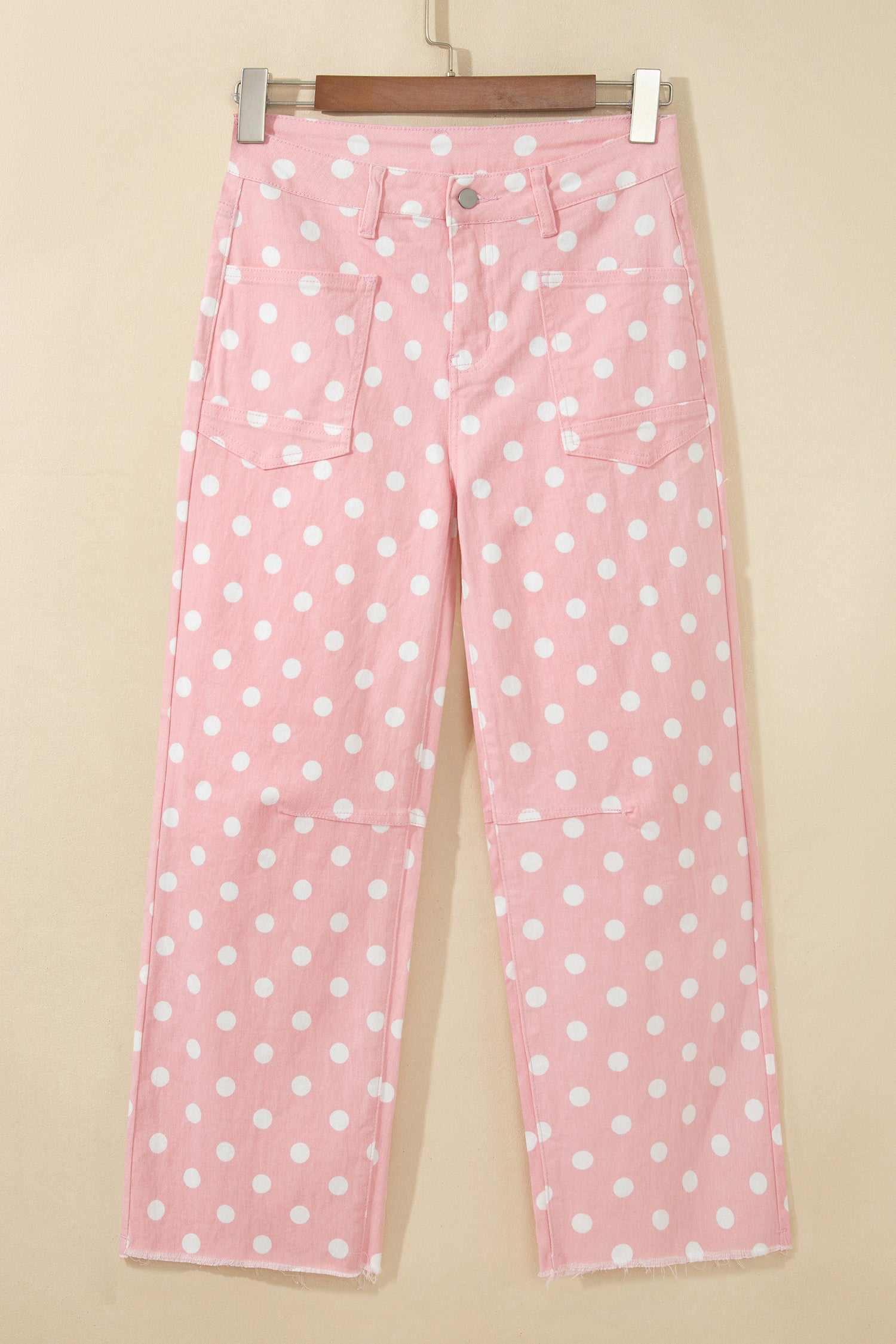 Sky Blue Polka Dot Casual Slim Fit Jeans-Bottoms/Jeans-[Adult]-[Female]-2022 Online Blue Zone Planet