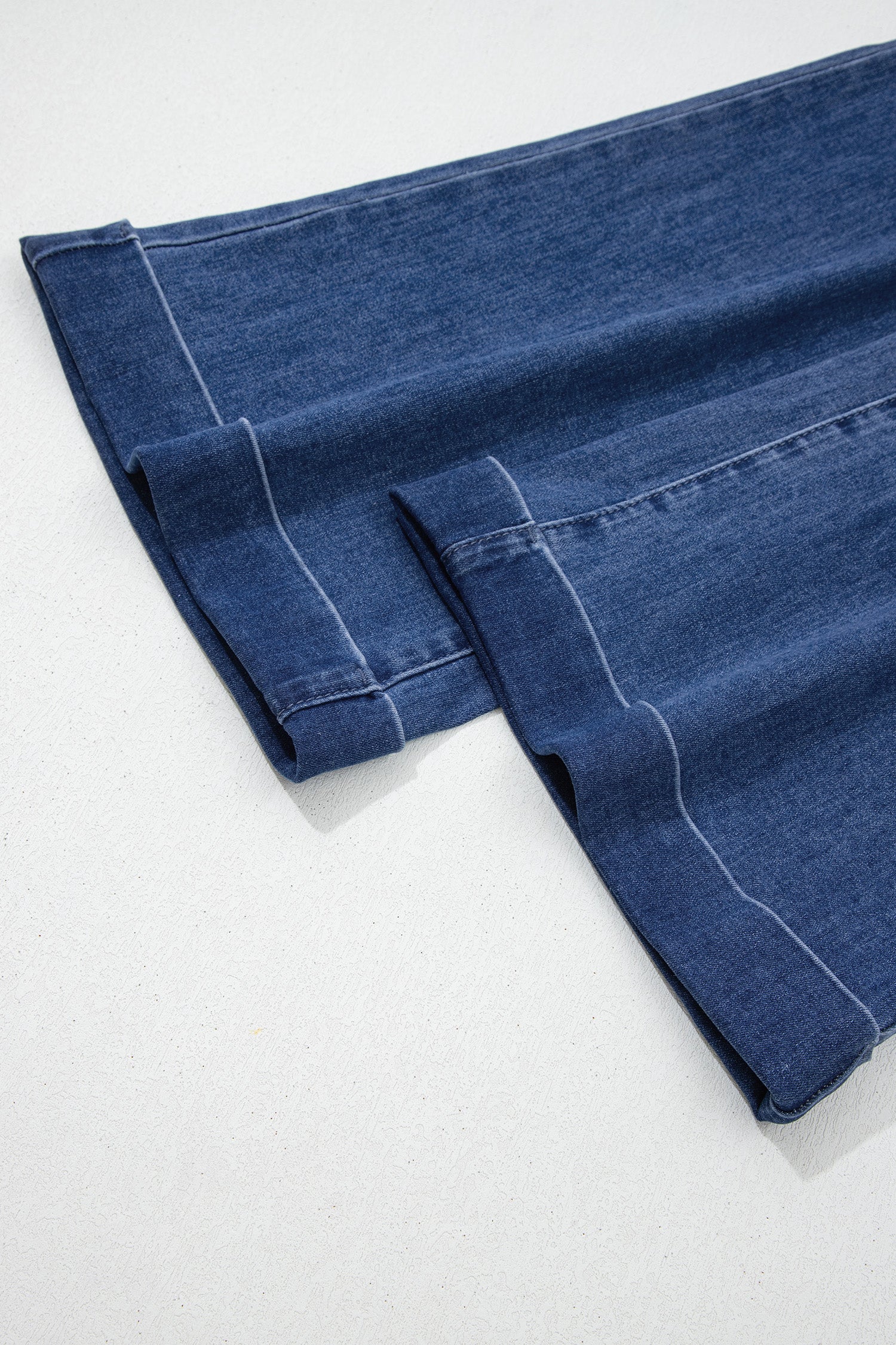 Ashleigh Blue Golden Button Detail Rolled Edge Flare Leg Jeans-Bottoms/Jeans-[Adult]-[Female]-2022 Online Blue Zone Planet