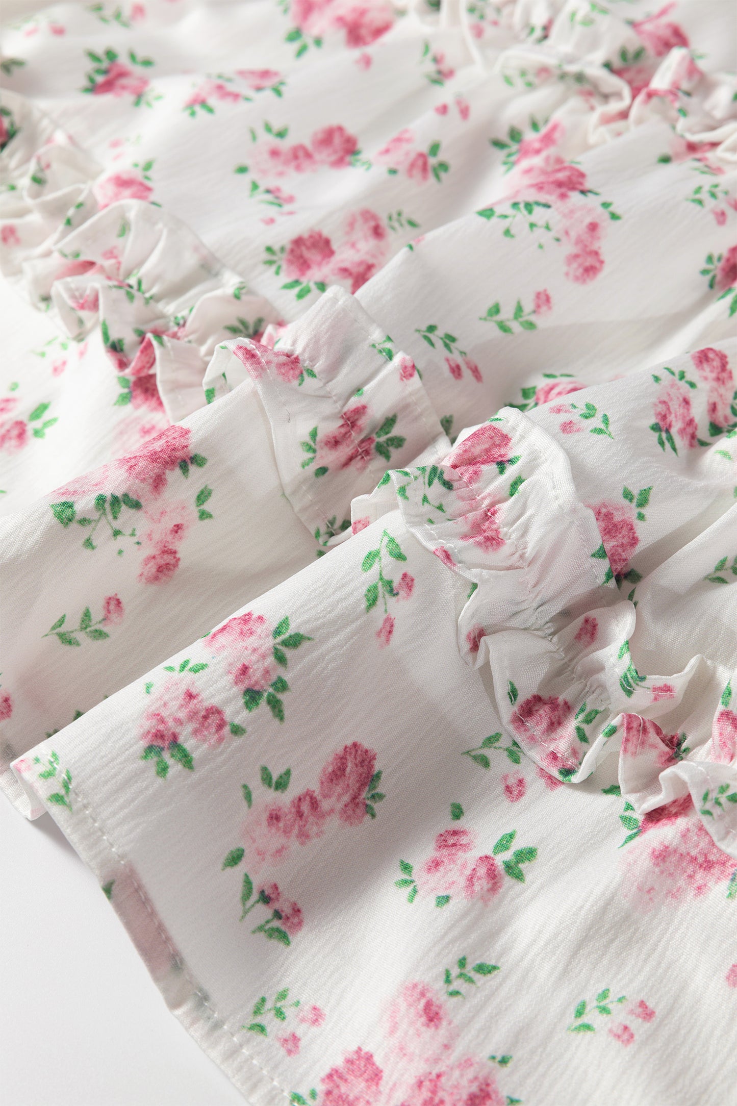 Pink Floral Print Long Sleeve Ruffle Detail Flared Mini Dress-TOPS / DRESSES-[Adult]-[Female]-2022 Online Blue Zone Planet