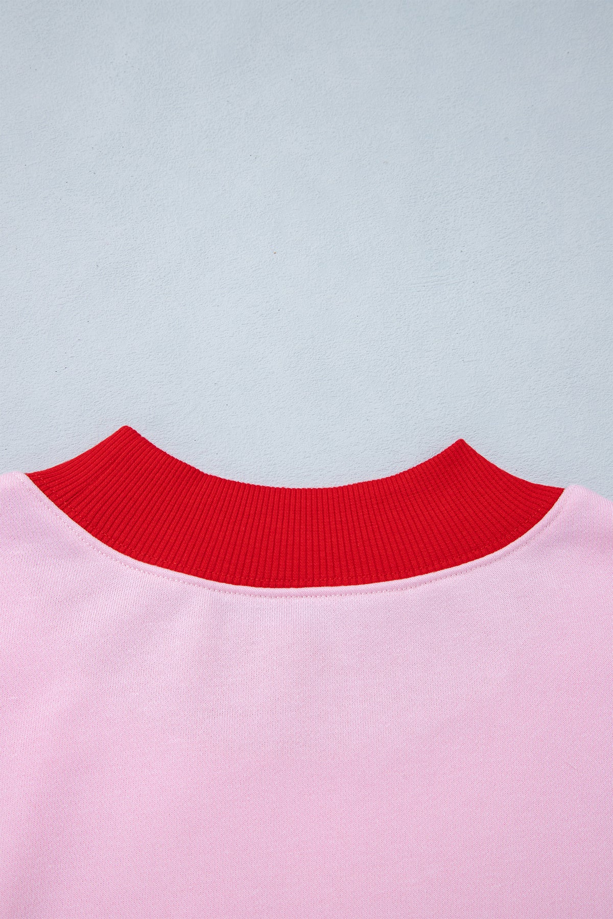 Pink Colorblock Trim Crewneck Long Sleeve Pullover Sweatshirt-Tops/Sweatshirts & Hoodies-[Adult]-[Female]-2022 Online Blue Zone Planet