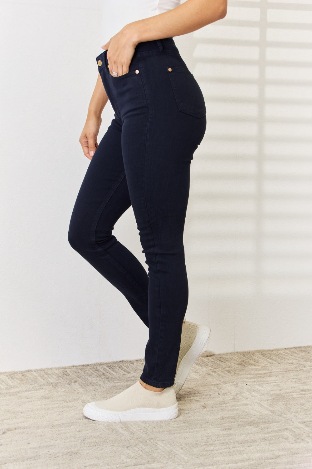 Judy Blue Full Size Garment Dyed Tummy Control Skinny Jeans-BOTTOM SIZES SMALL MEDIUM LARGE-[Adult]-[Female]-2022 Online Blue Zone Planet