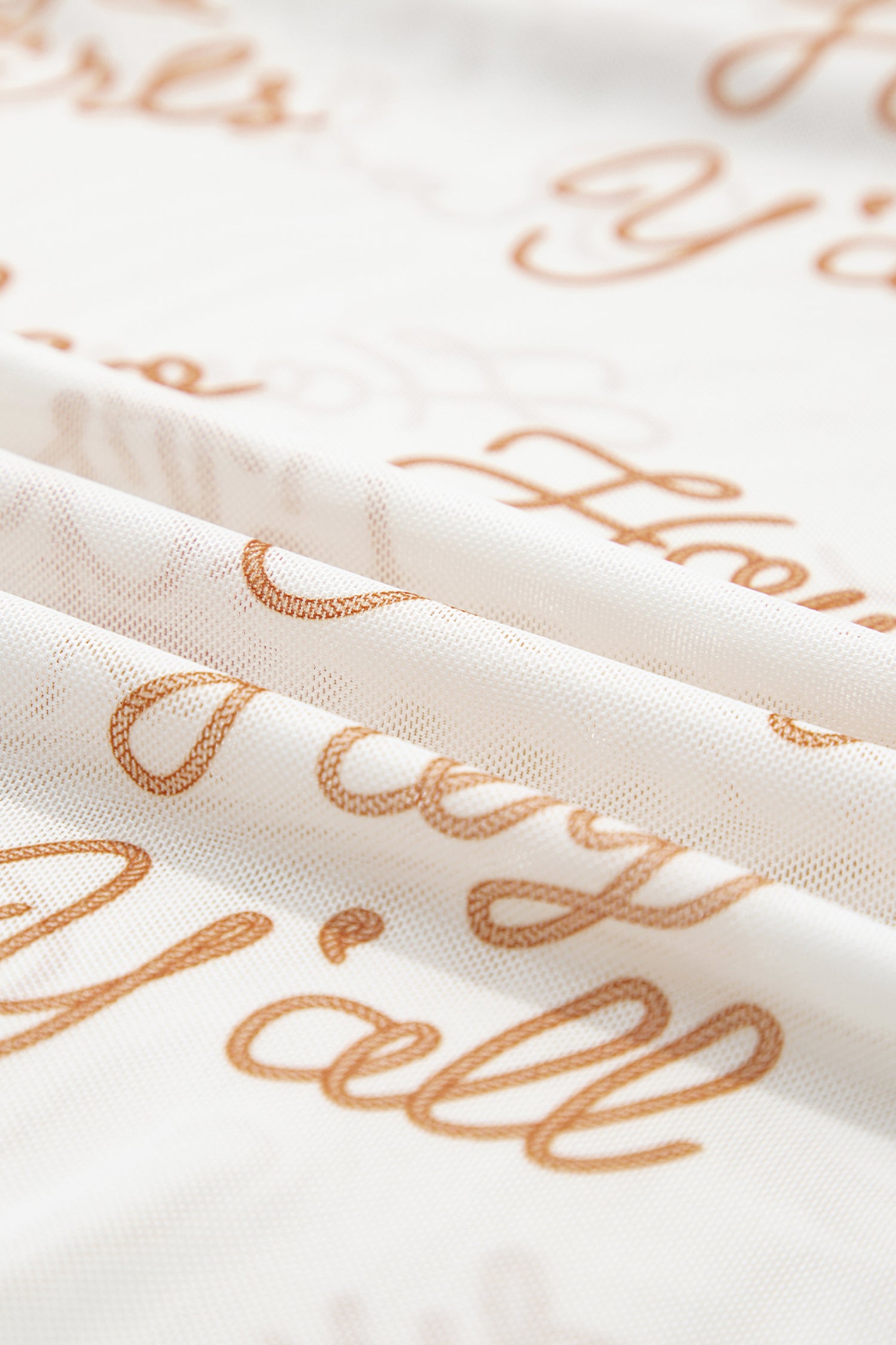 White Howdy Hey Yall Mesh High Neck Long Sleeve Top-Tops/Long Sleeve Tops-[Adult]-[Female]-2022 Online Blue Zone Planet